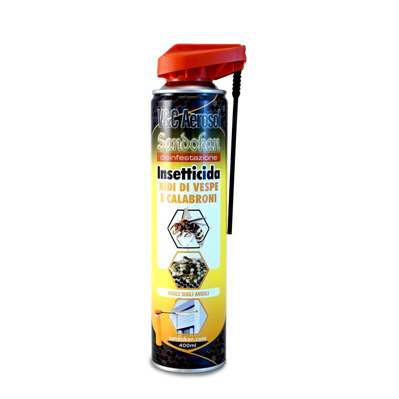 Insetticida spray per calabroni e vespa SANDOKAN con ugello di precisione  400 ML