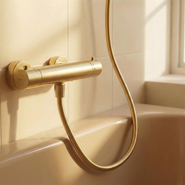 Mitigeur de douche thermostatique or, Envol, ESSEBAGNO