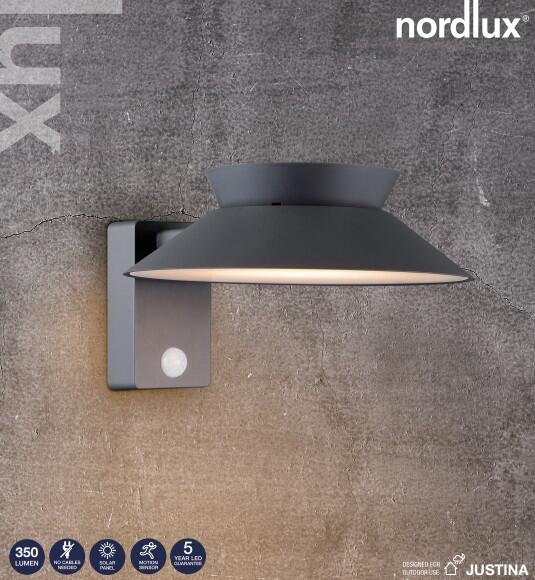 Applique solaire avec détecteur, 400 Lumens, Justina anthracite NORDLUX - 3