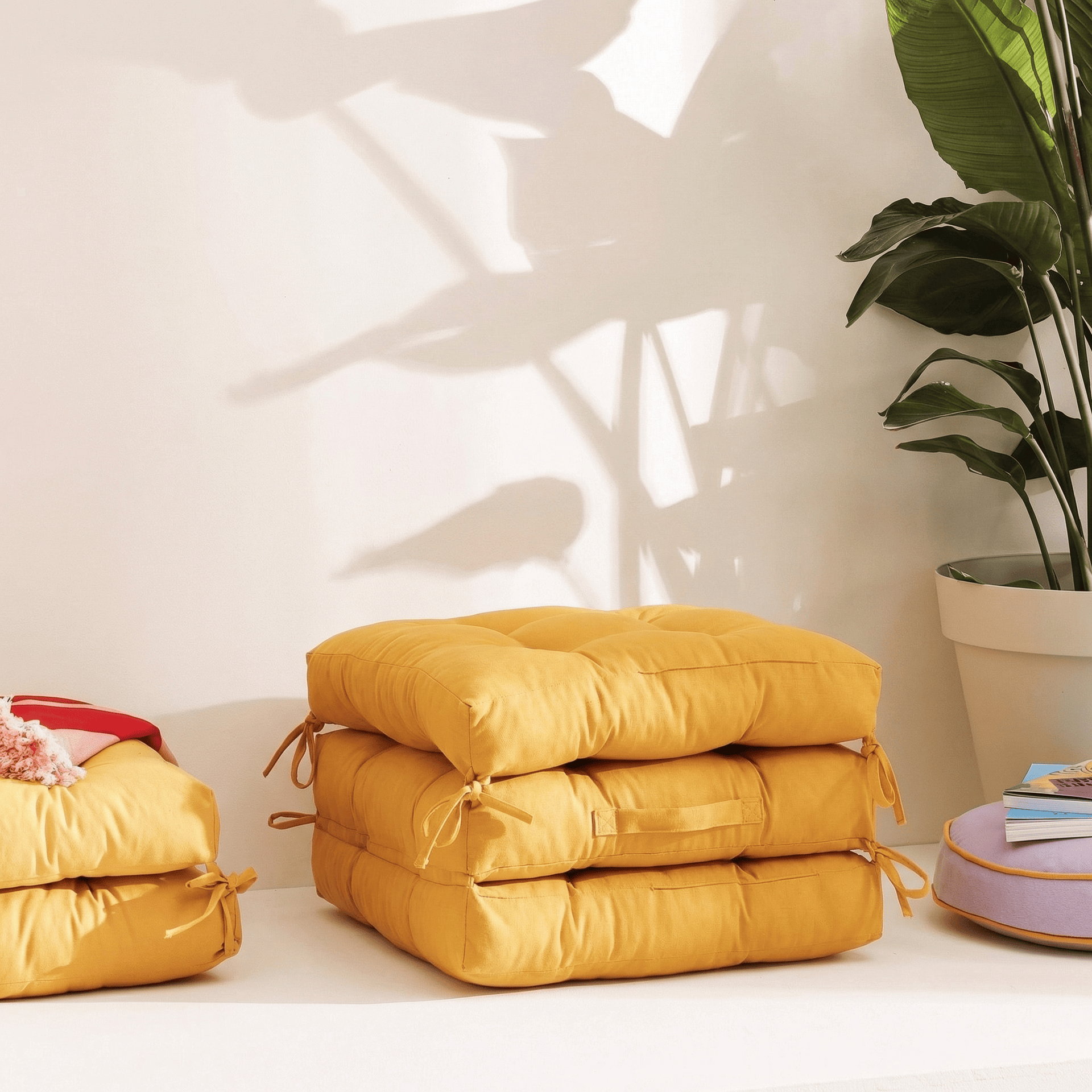 Almofada de chão New Luck 45x45x10 amarelo Inspire - 4