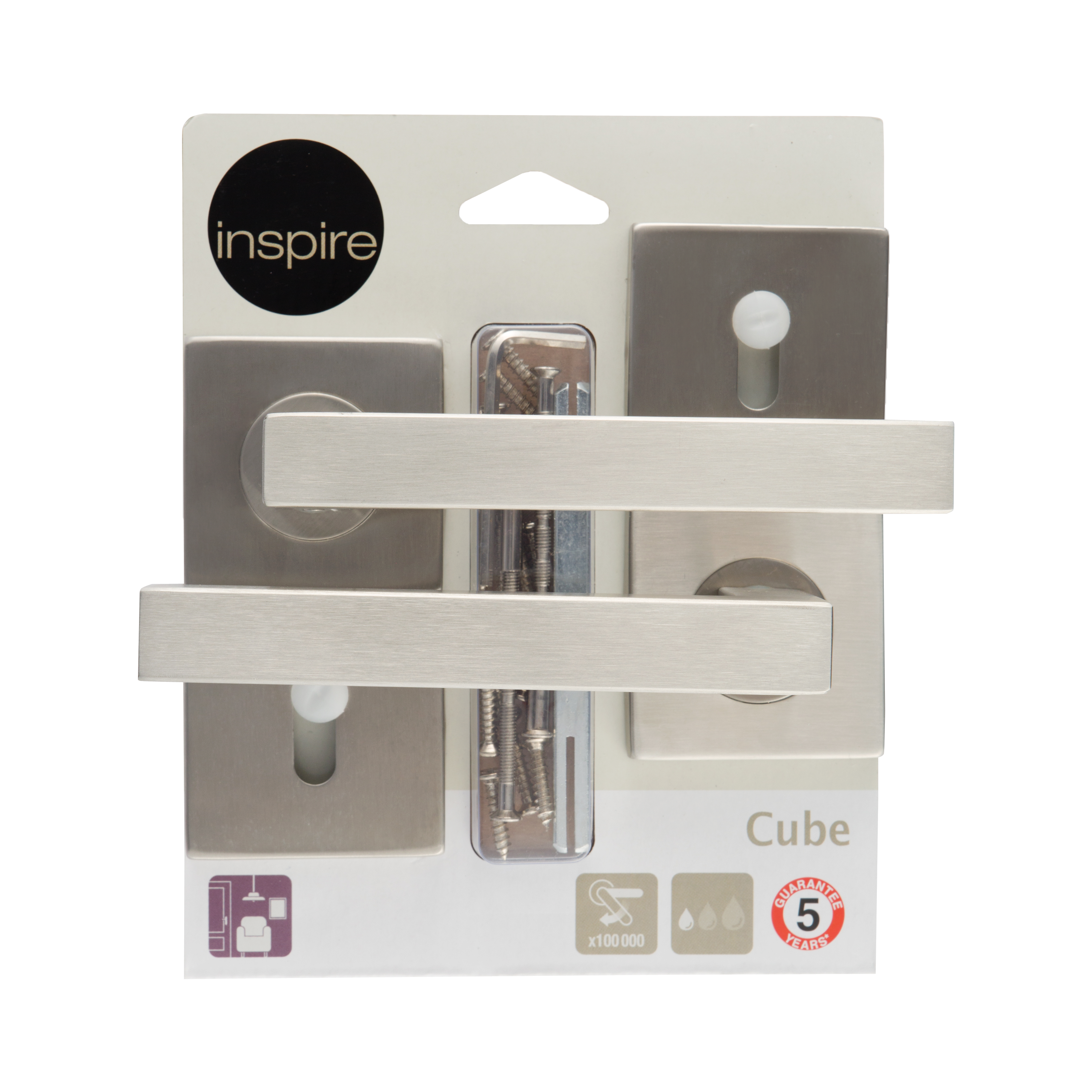 Puxador de porta roseta INSPIRE CUBE INOX - 5