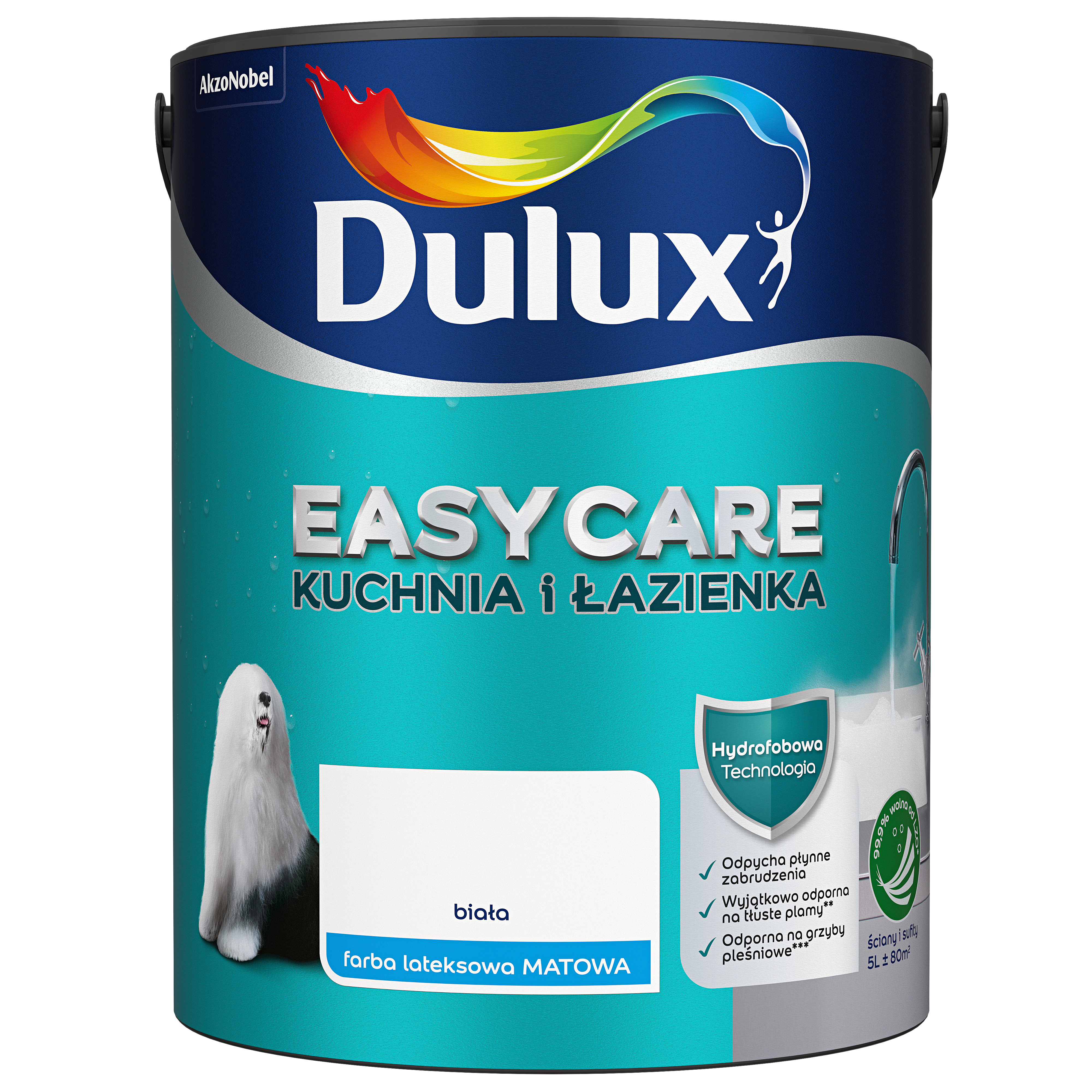 Farba Dulux Easycare Kuchnia i łazienka Biały 5 l