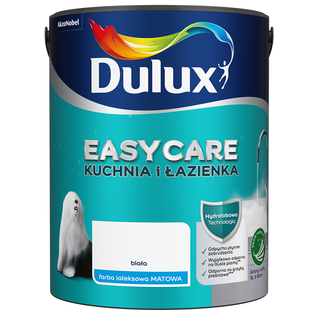 Farba Dulux Easycare Kuchnia i łazienka Biały 5 l