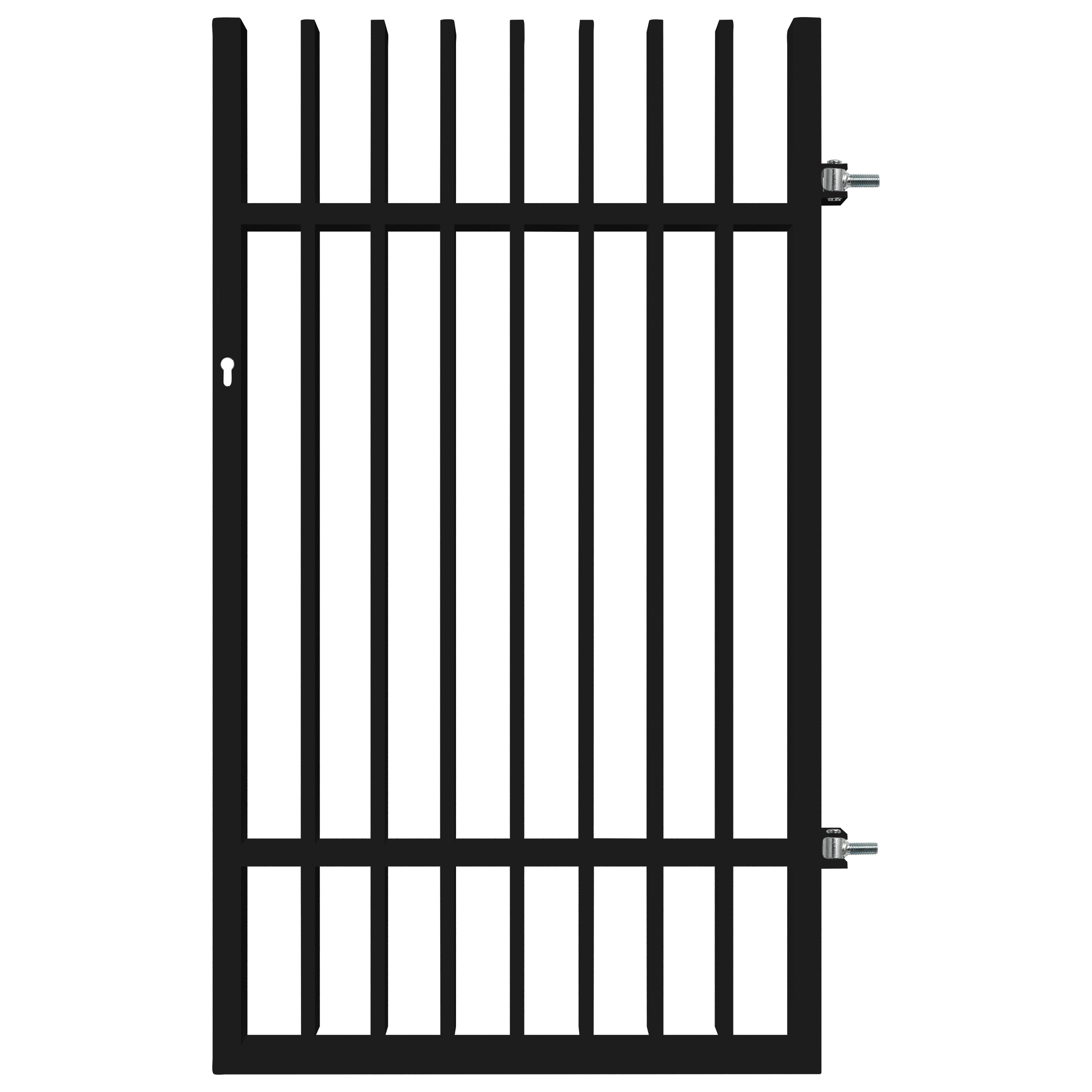 Furtka Negros 90x150 cm prawa z elektrozaczepem czarna Polbram