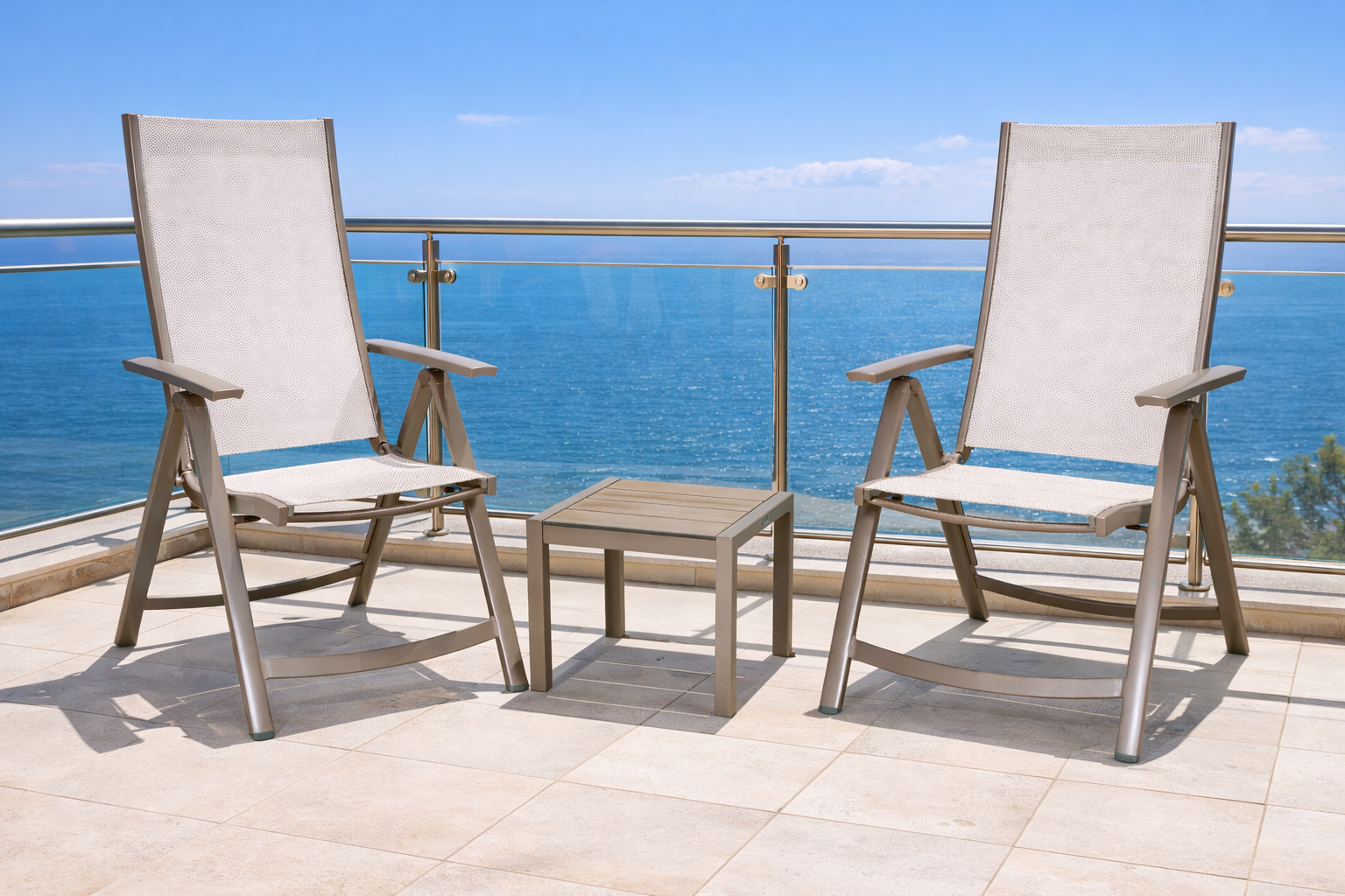 conjunto de jardin de aluminio morella de 2 plazas