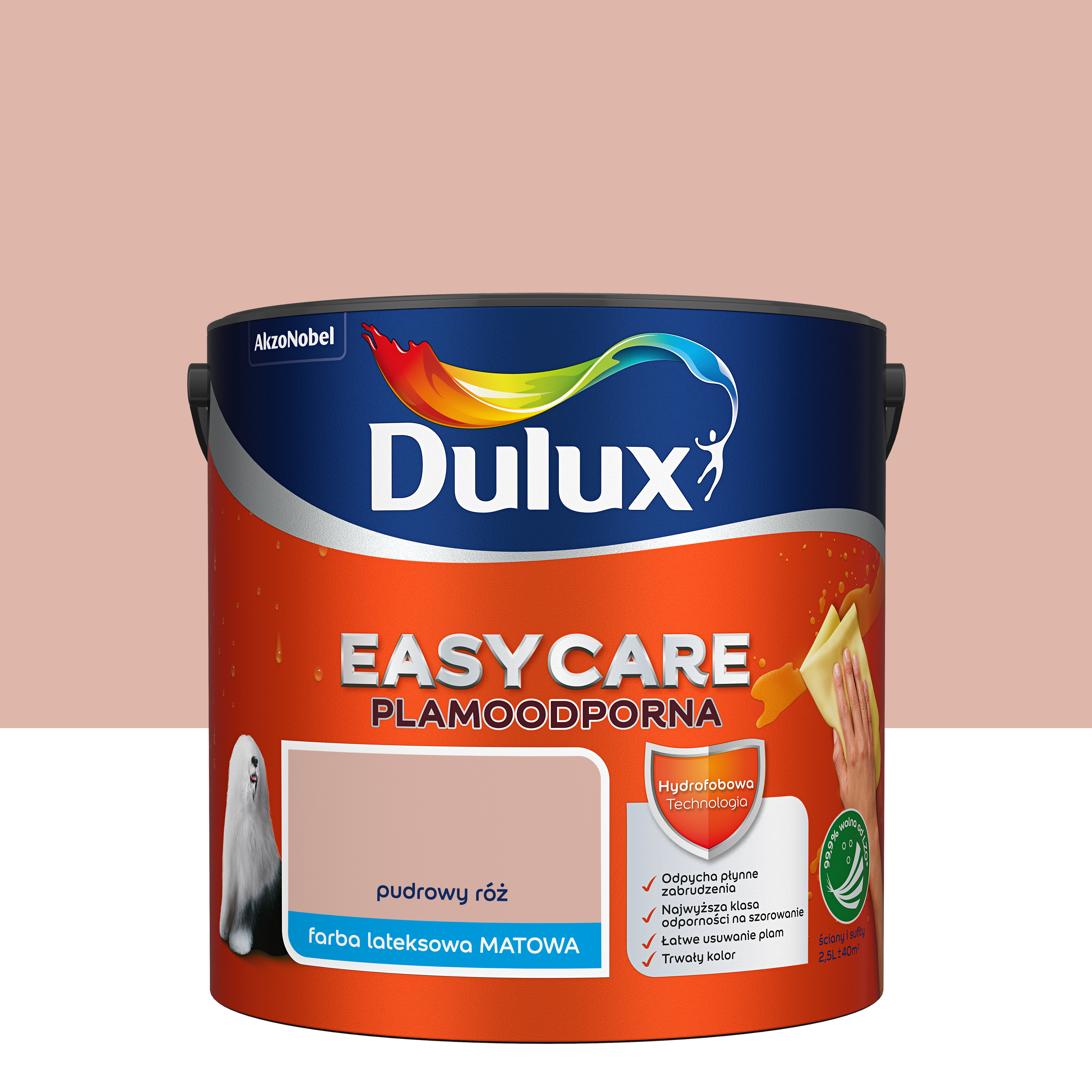 Farba Dulux Easycare Pudrowy róż 2.5 l