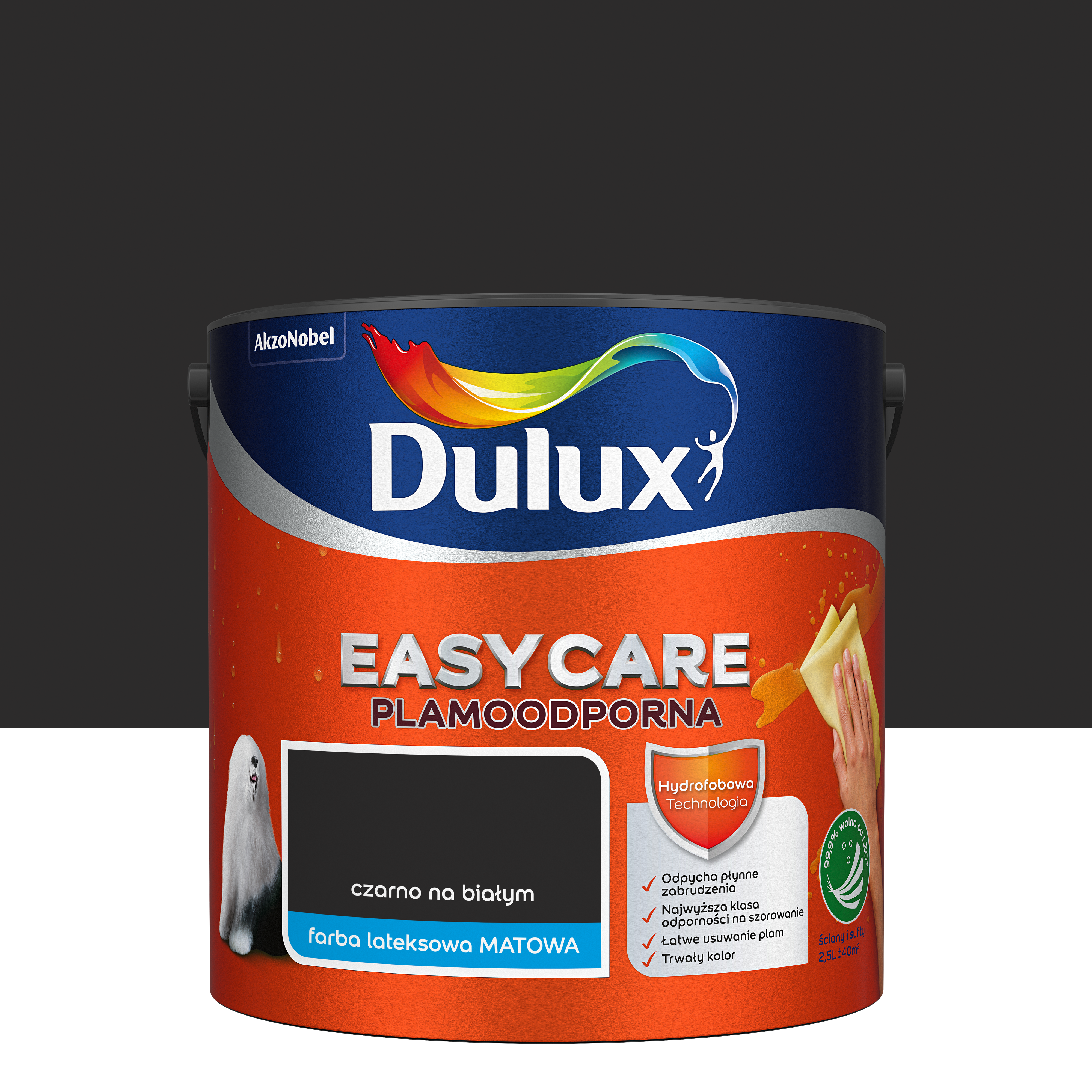 Farba wewnętrzna Easycare 2.5 l Czarno na białym Dulux - 2