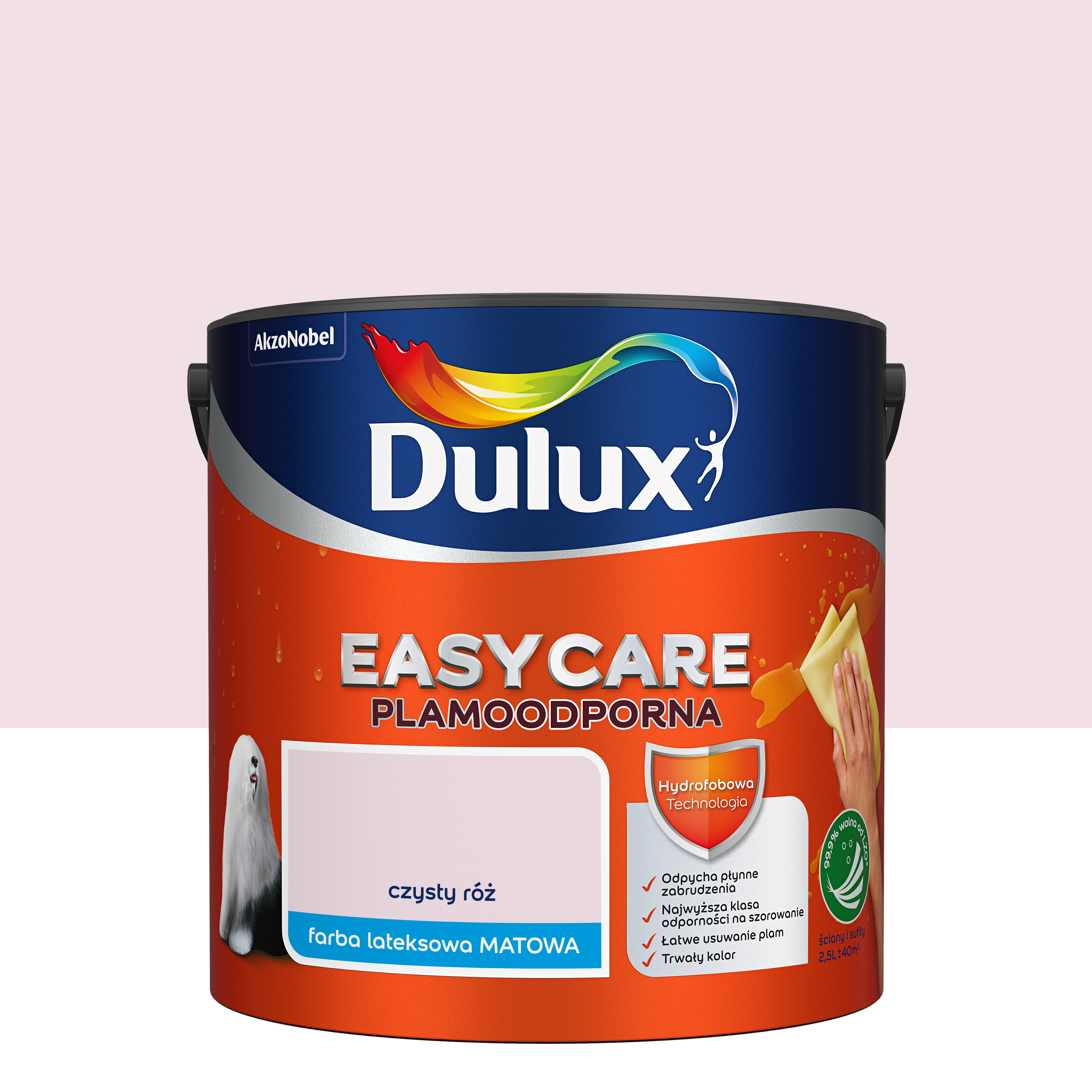 Farba Dulux Easycare Czysty róż 2.5 l - 2