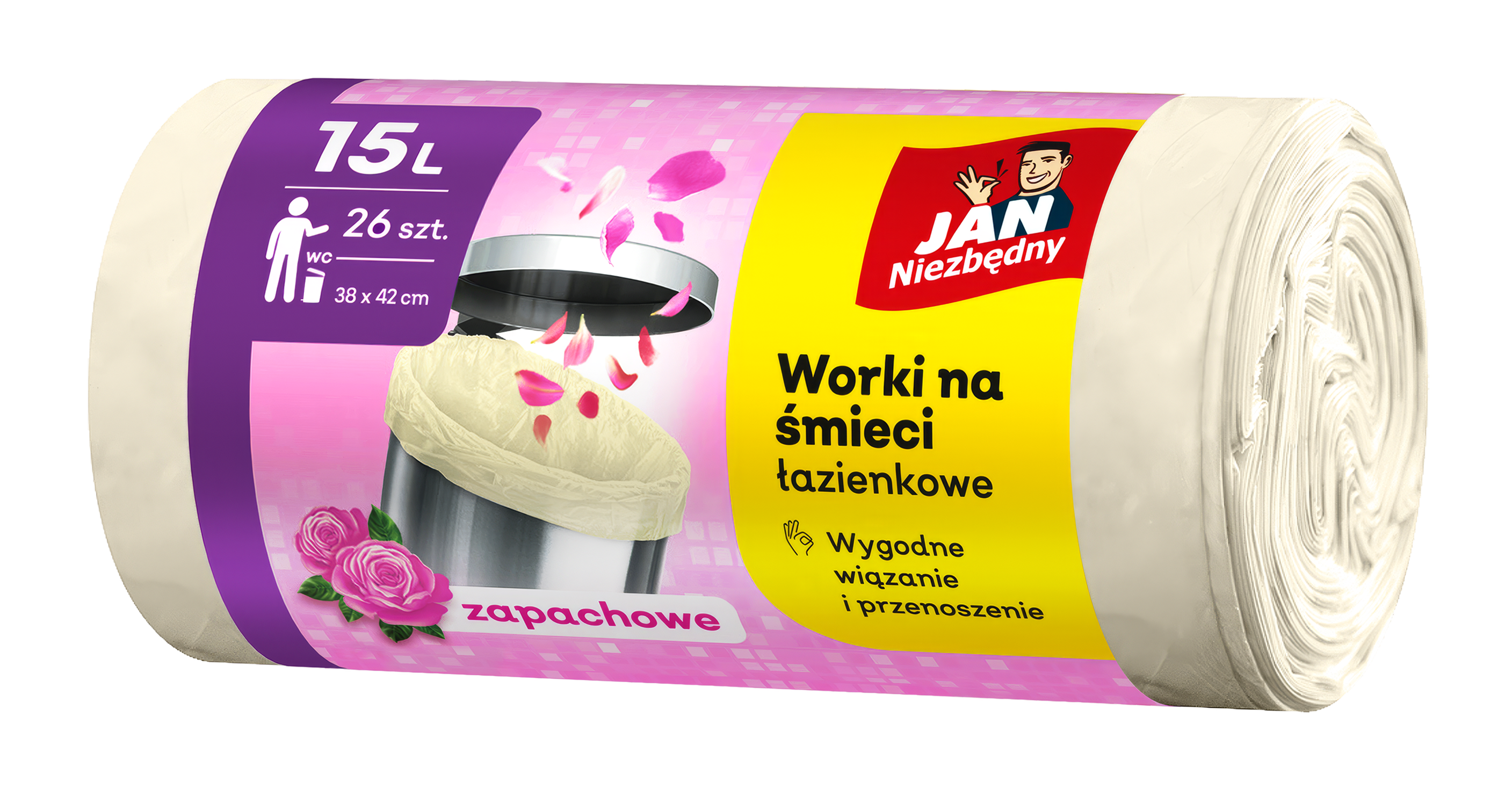 Worki na śmieci łazienkowe 15 l 26 szt. zapachowe Jan Niezbędny
