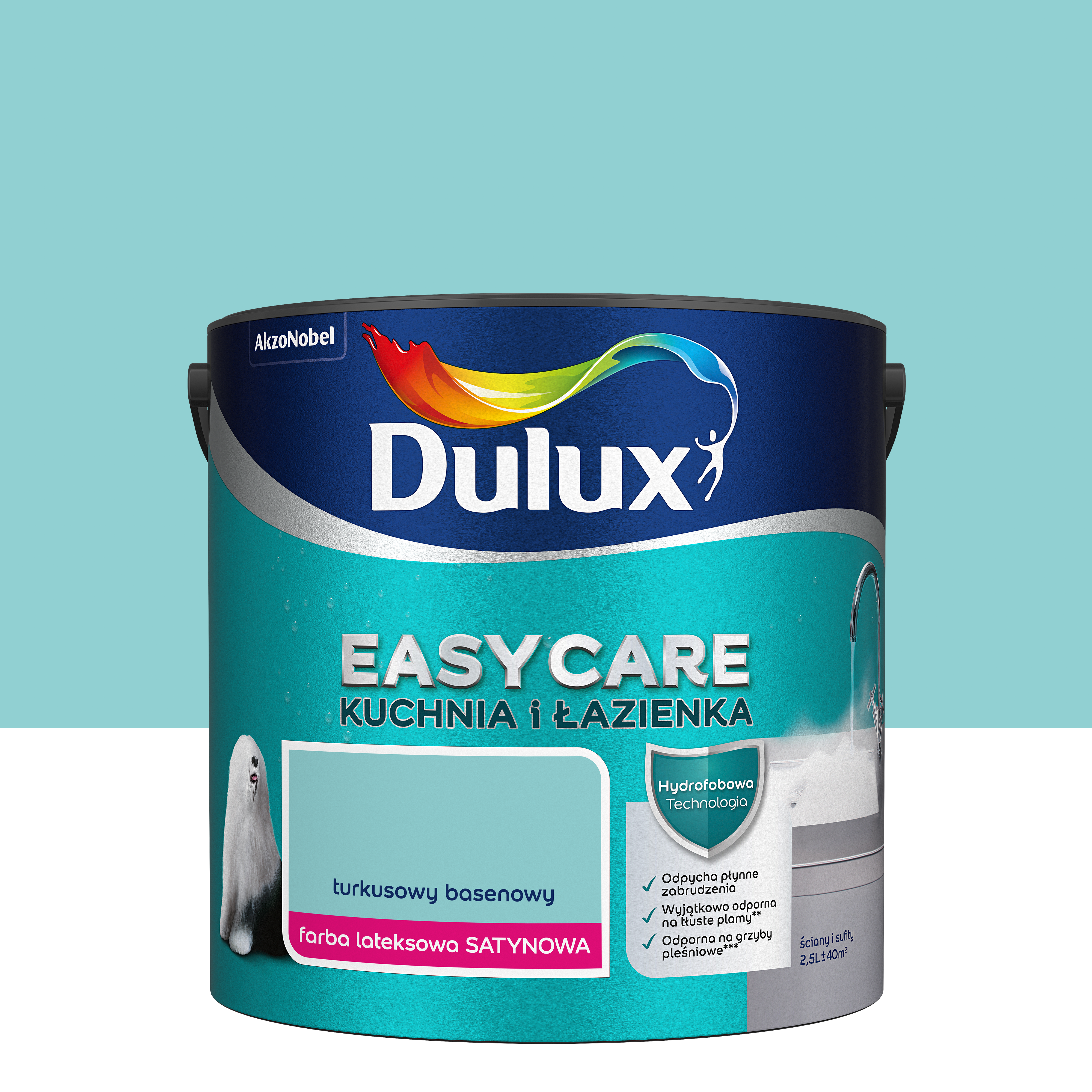 Farba Dulux Easycare Kuchnia i łazienka Turkus basenowy 2.5 l