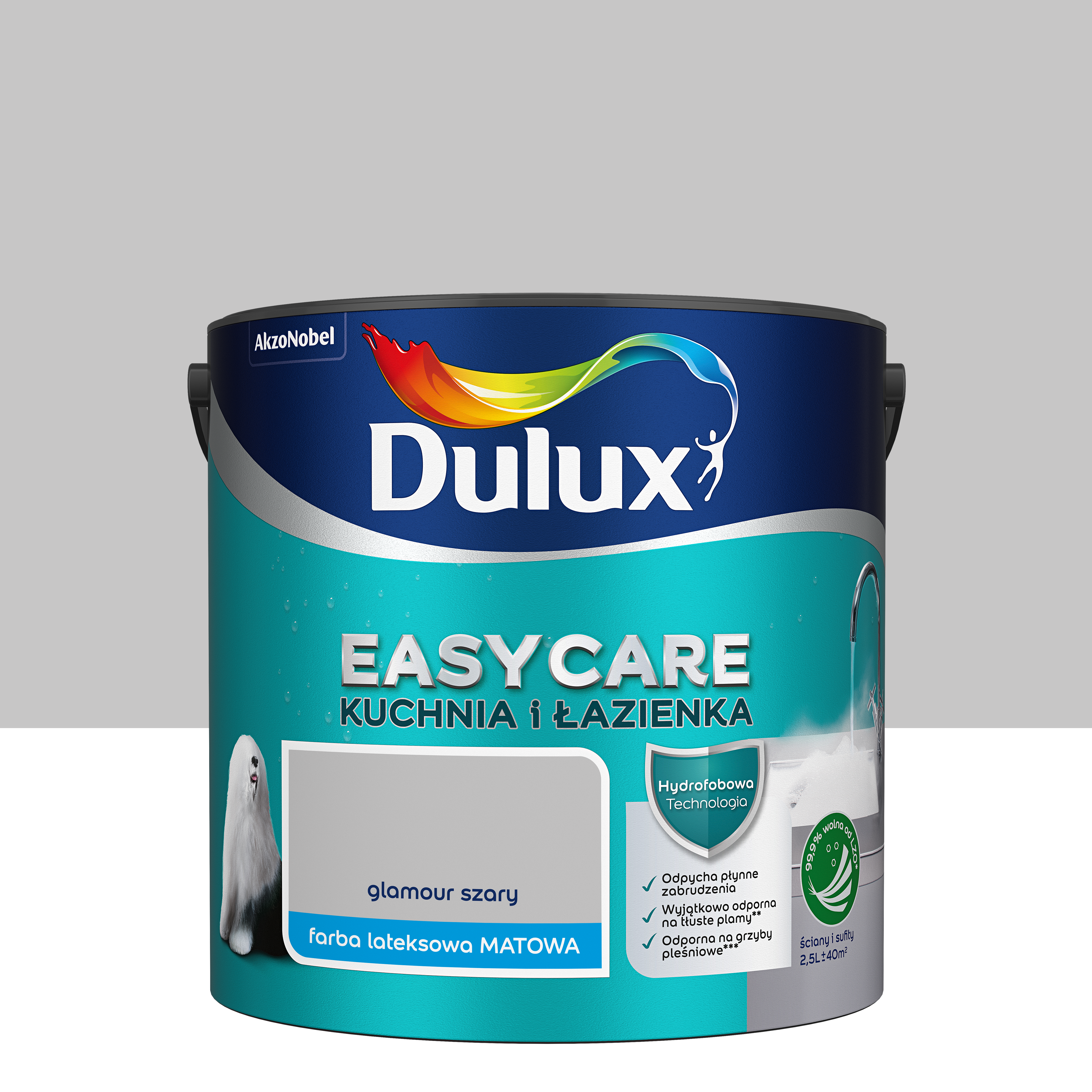 Farba wewnętrzna EASYCARE KUCHNIA I ŁAZIENKA 2.5 l Glamour szary DULUX