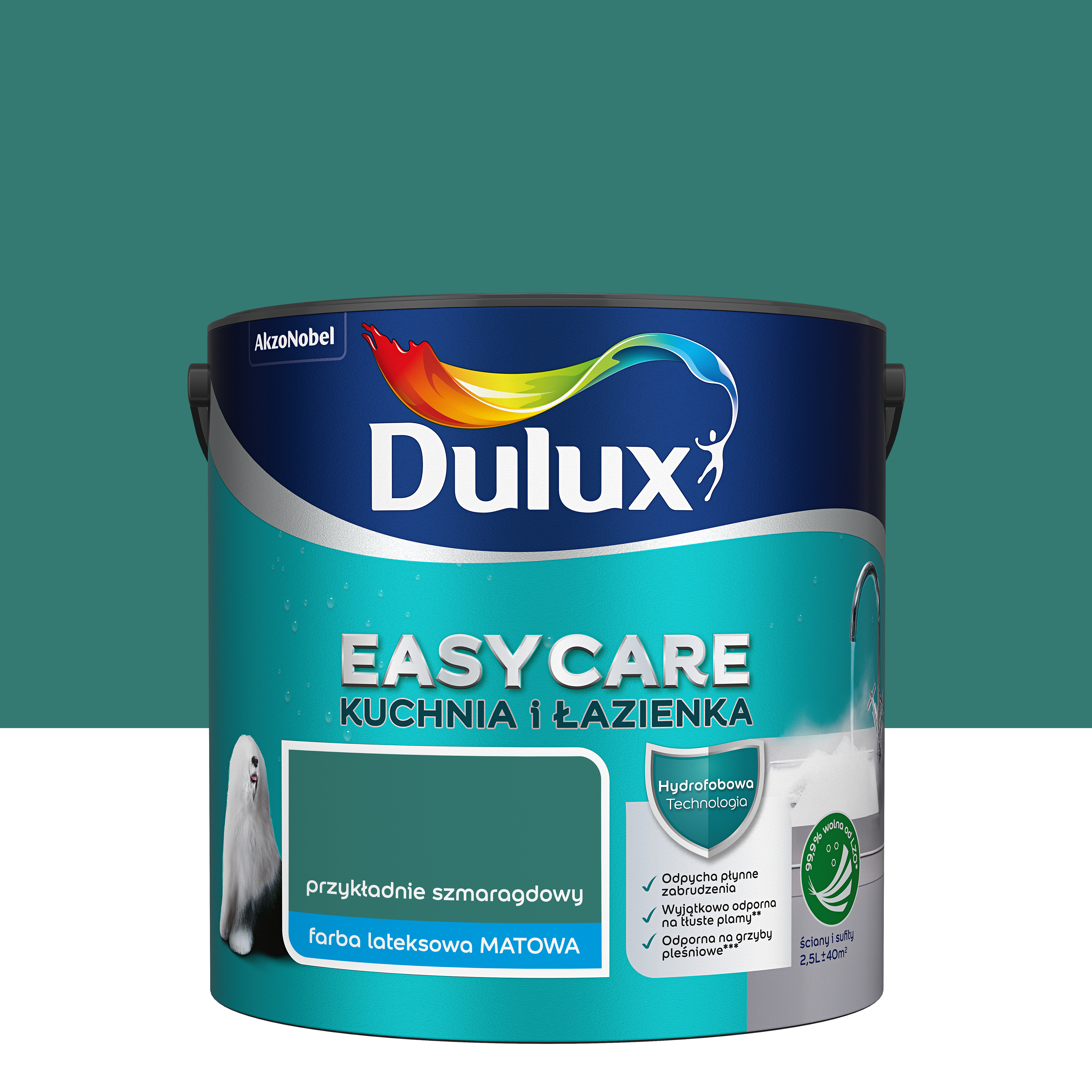 Farba wewnętrzna EASYCARE KUCHNIA I ŁAZIENKA 2.5 l Przykładnie szmaragdowy DULUX