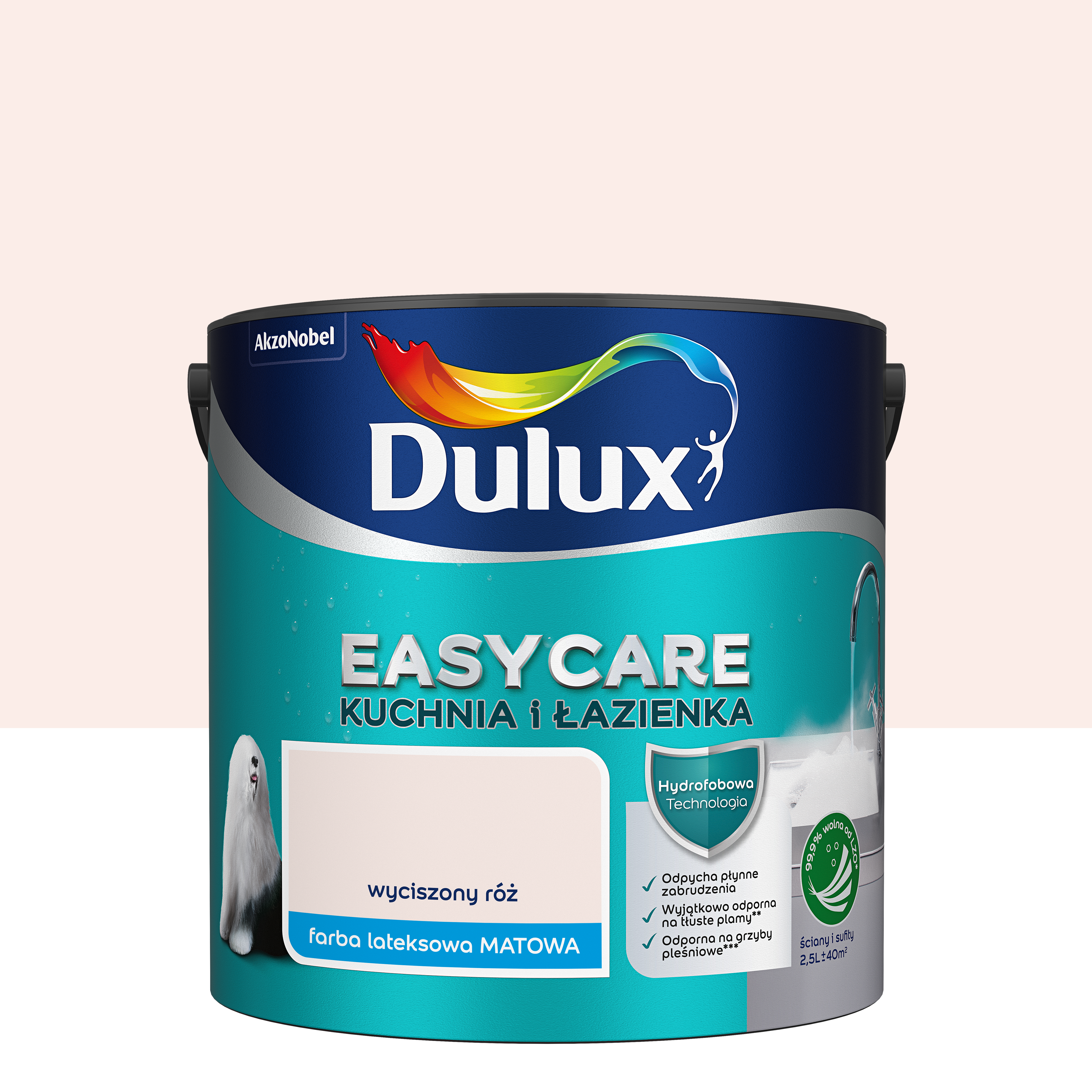 Farba wewnętrzna EASYCARE KUCHNIA I ŁAZIENKA 2.5 l Wyciszony róż DULUX