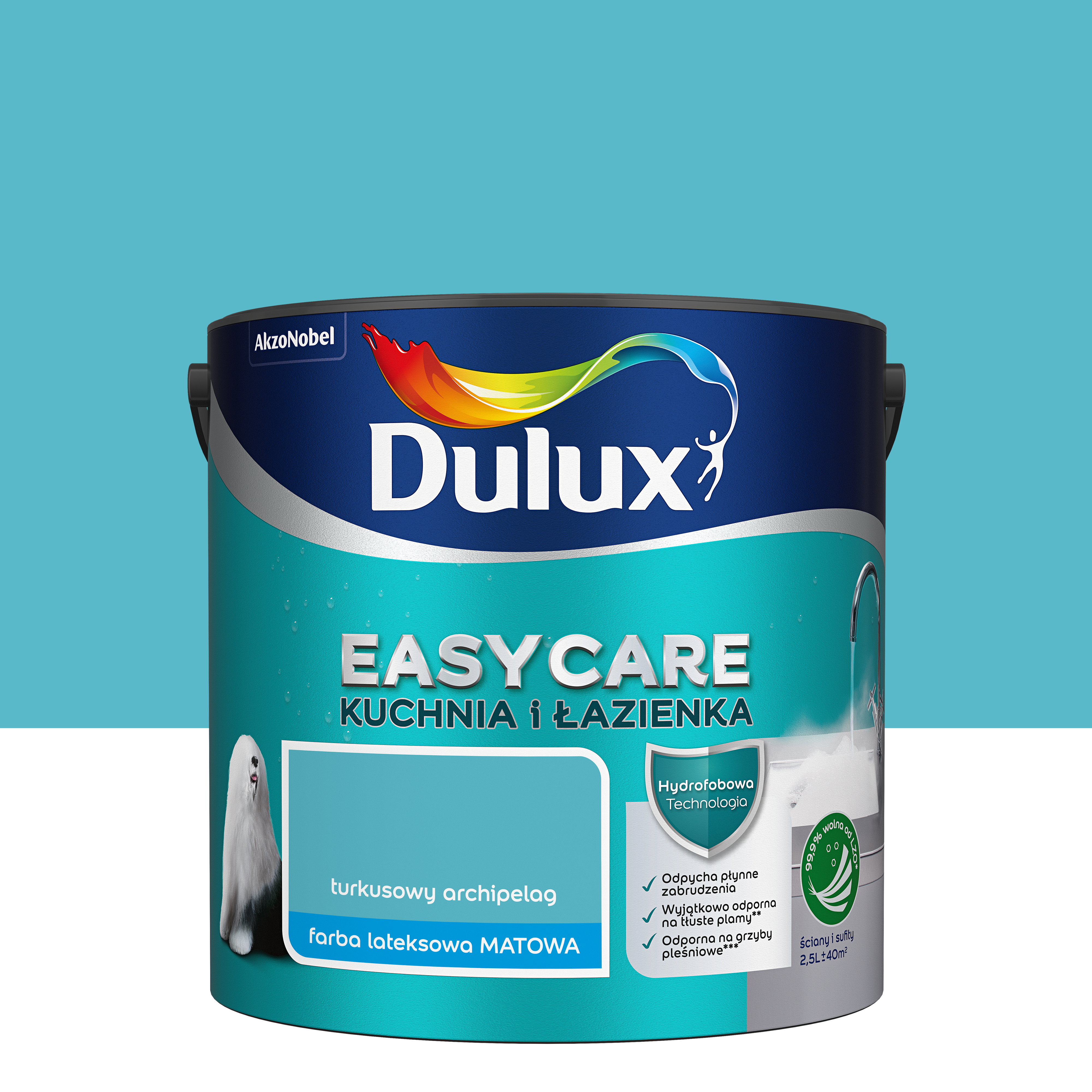 Farba Dulux Easycare kuchnia i łazienka Turkusowy archipelag 2.5 l
