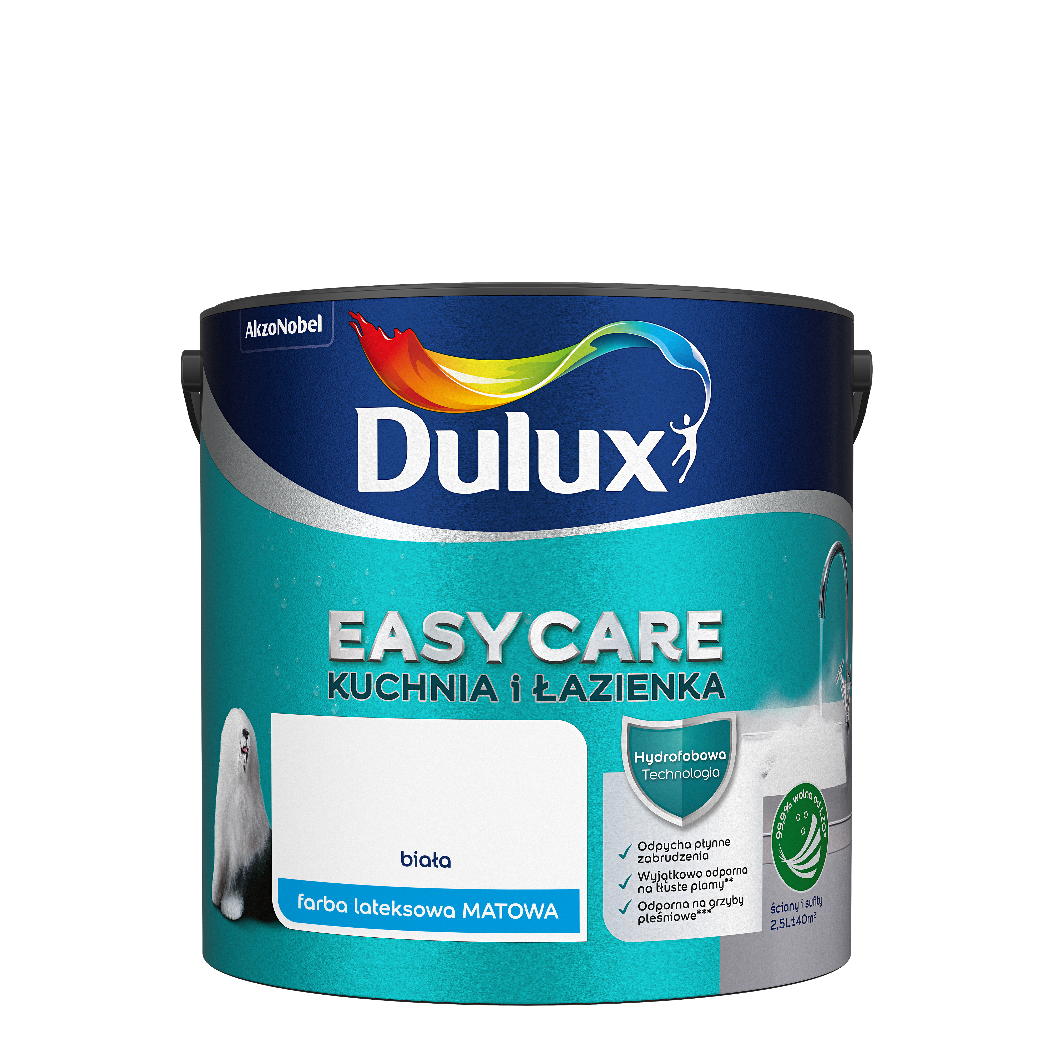 Farba Dulux Easycare Kuchnia i łazienka Biały 2.5 l