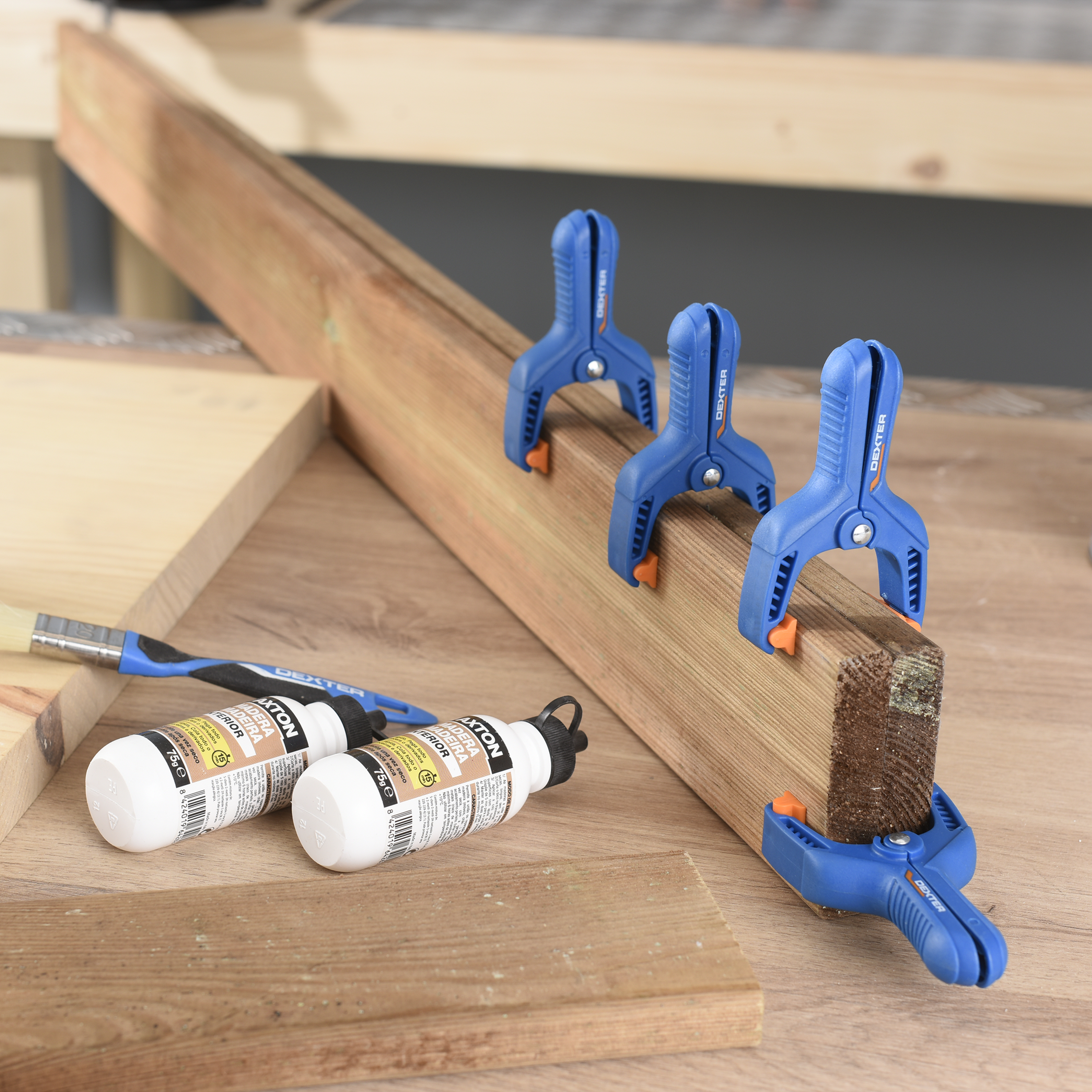 Lot de 4 pinces à ressort DEXTER, capacité de serrage maximum de 35 mm - 3