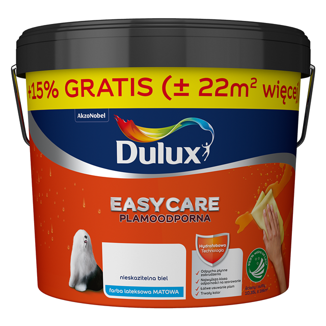 Farba Dulux Easycare plamoodporna biała 10.35 l