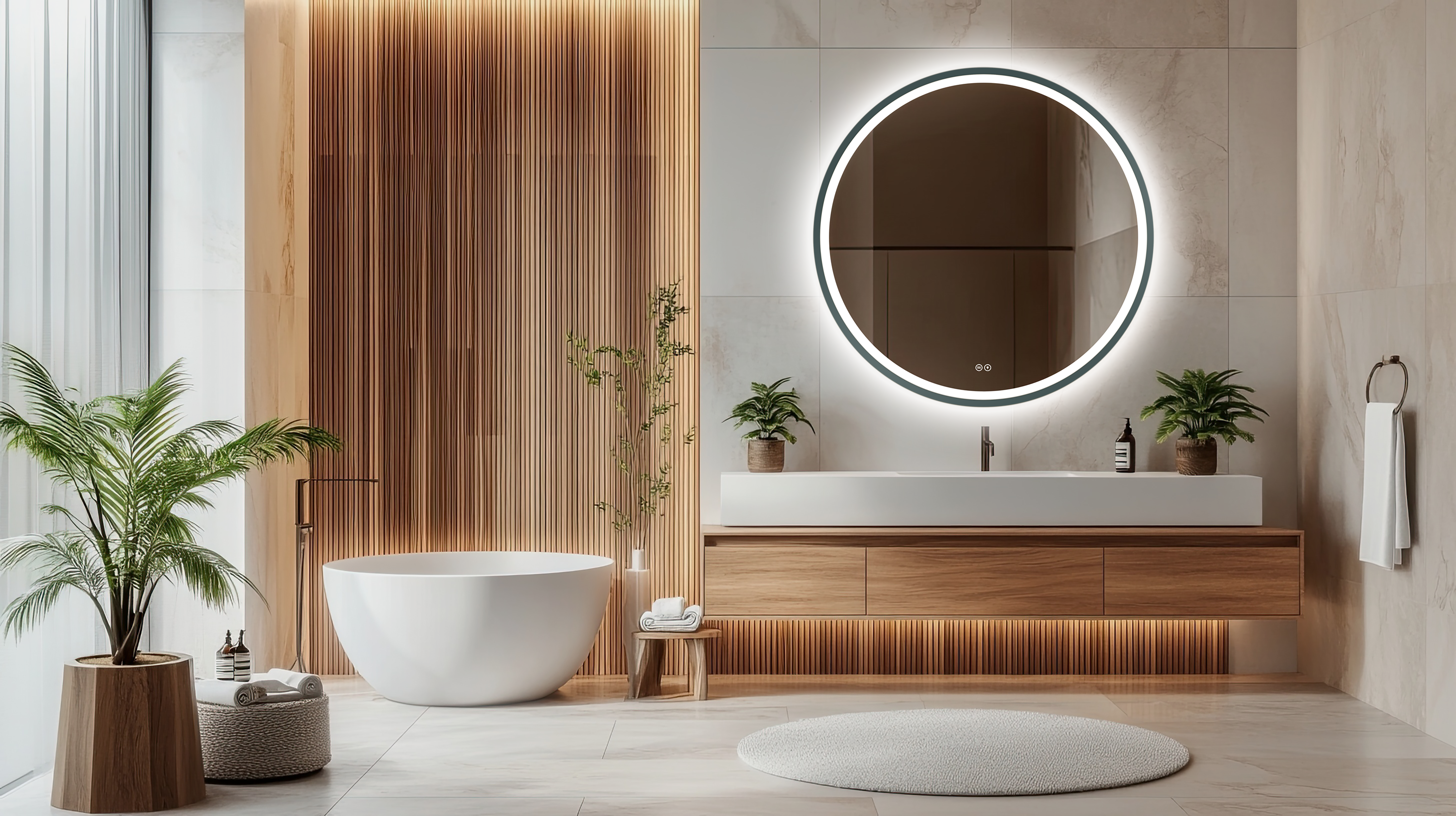 Lustro LED okrągłe Orion Graphite 80 cm Venti