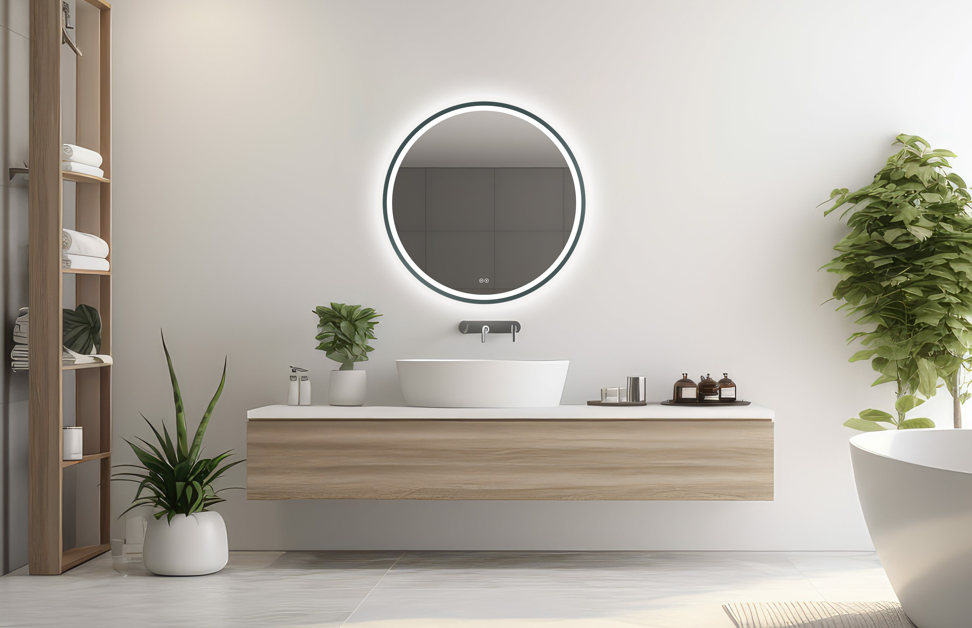 Lustro LED okrągłe Orion Graphite 60 cm Venti