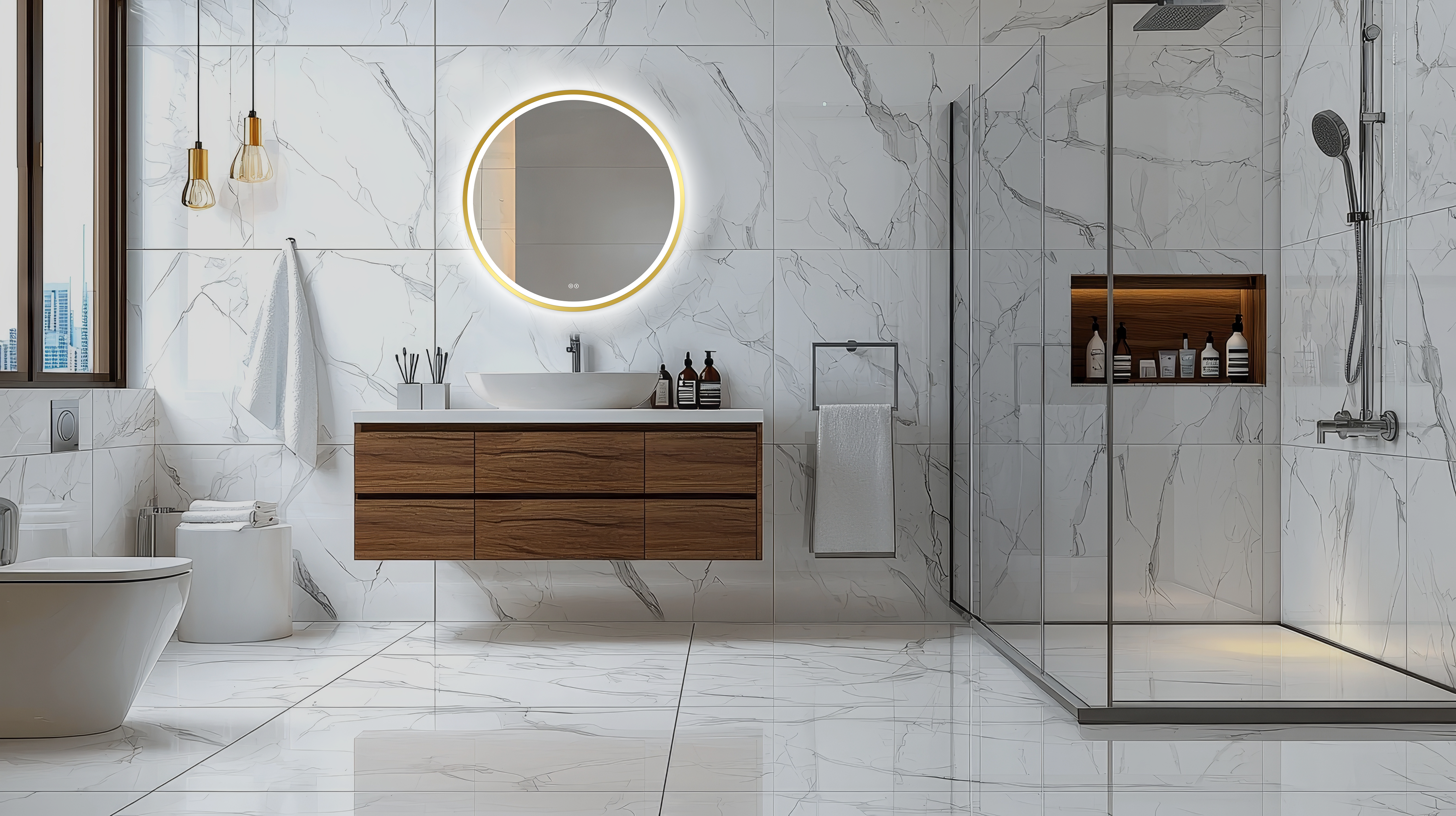 Lustro LED okrągłe Orion Gold 60 cm Venti - 5