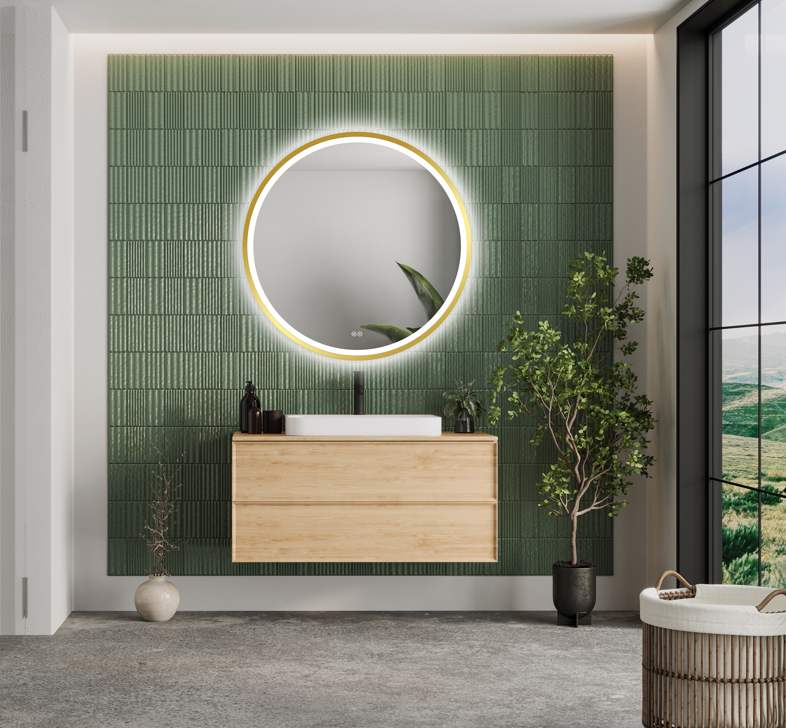 Lustro LED okrągłe Orion Gold 60 cm Venti - 4