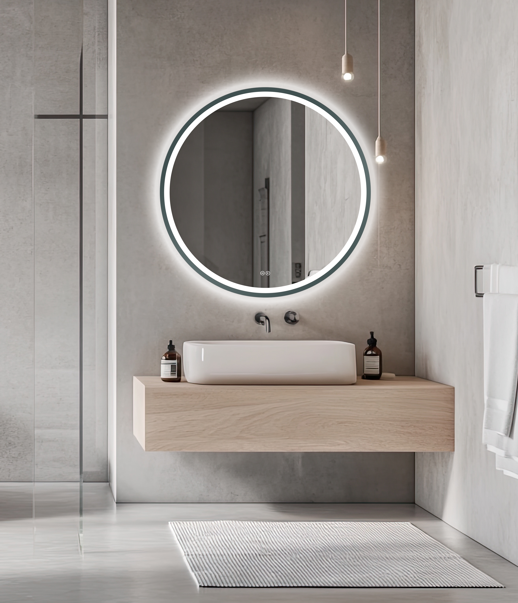 Lustro LED okrągłe Orion Graphite 60 cm Venti - 4