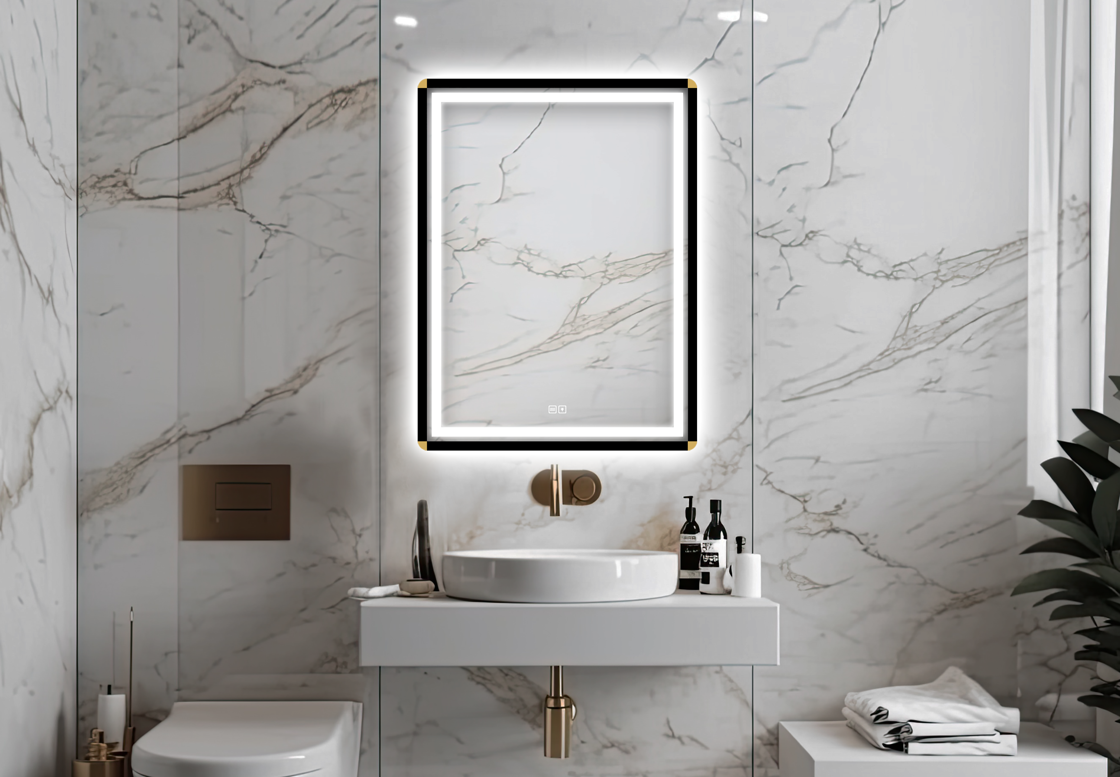 Lustro LED prostokątne Duo Gold 60x80 cm Venti - 3