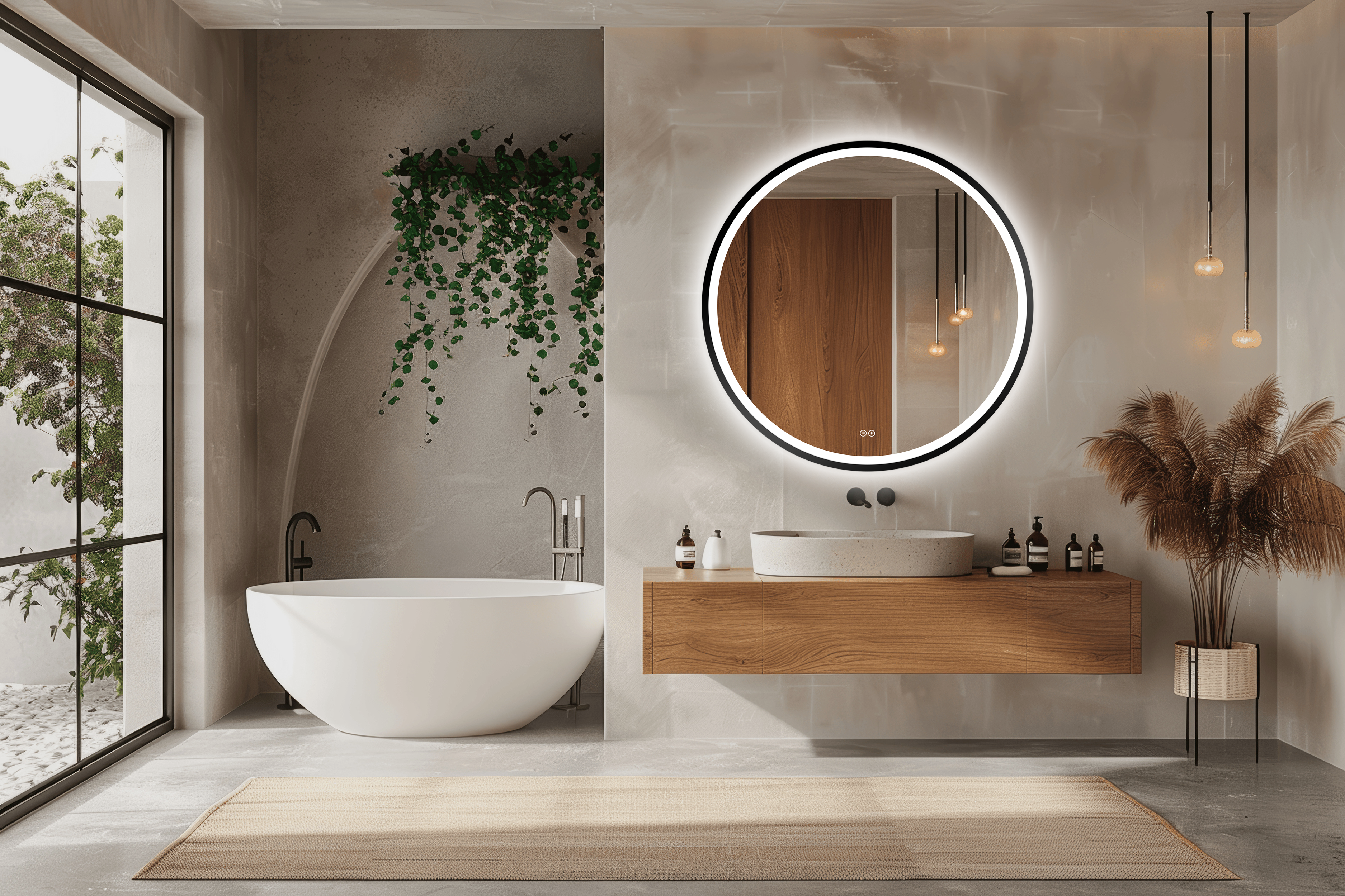 Lustro LED okrągłe Orion Black 60 cm Venti - 4