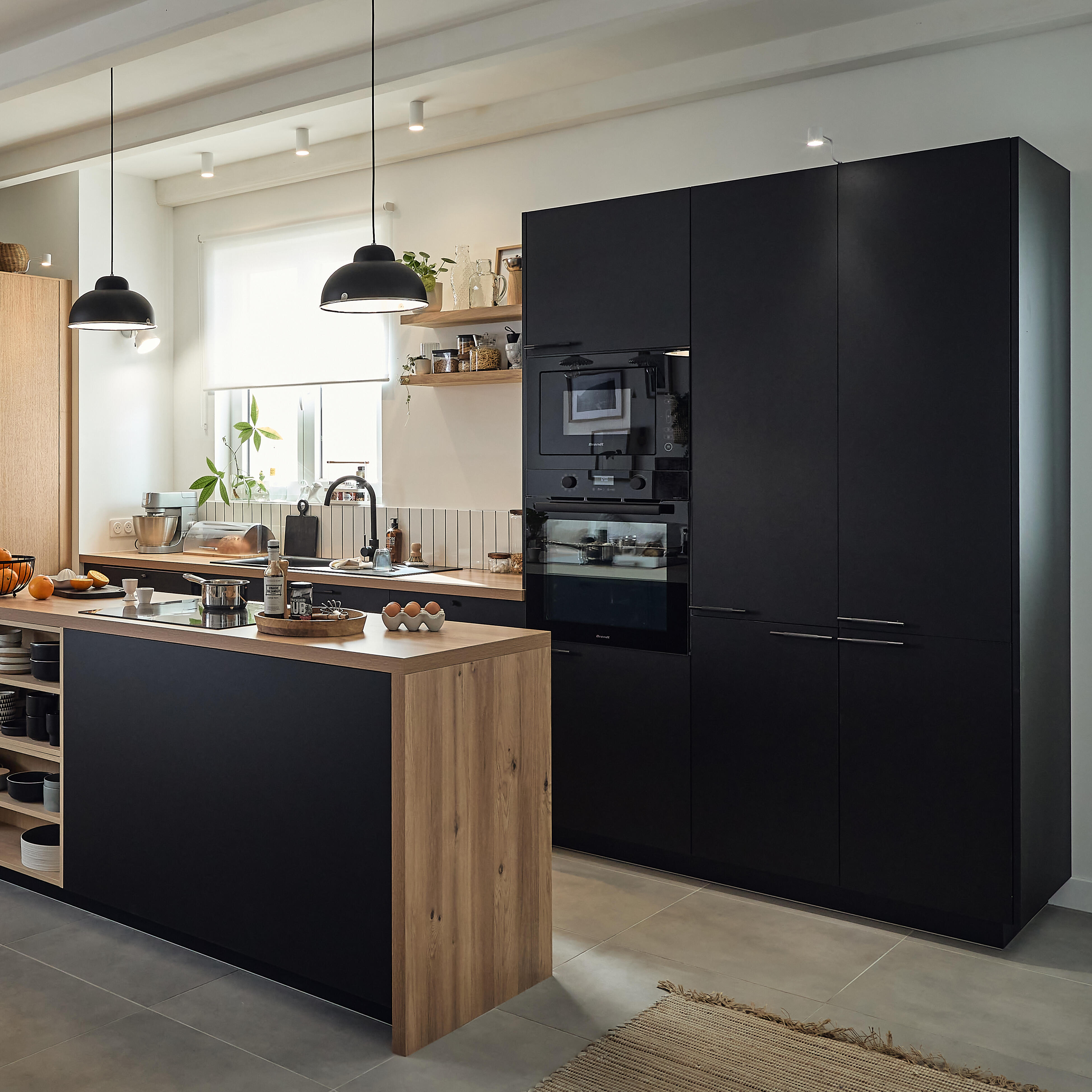 Porte de cuisine DELINIA ID Vienne noir mat H.76.5 x l.59.7 cm - 2