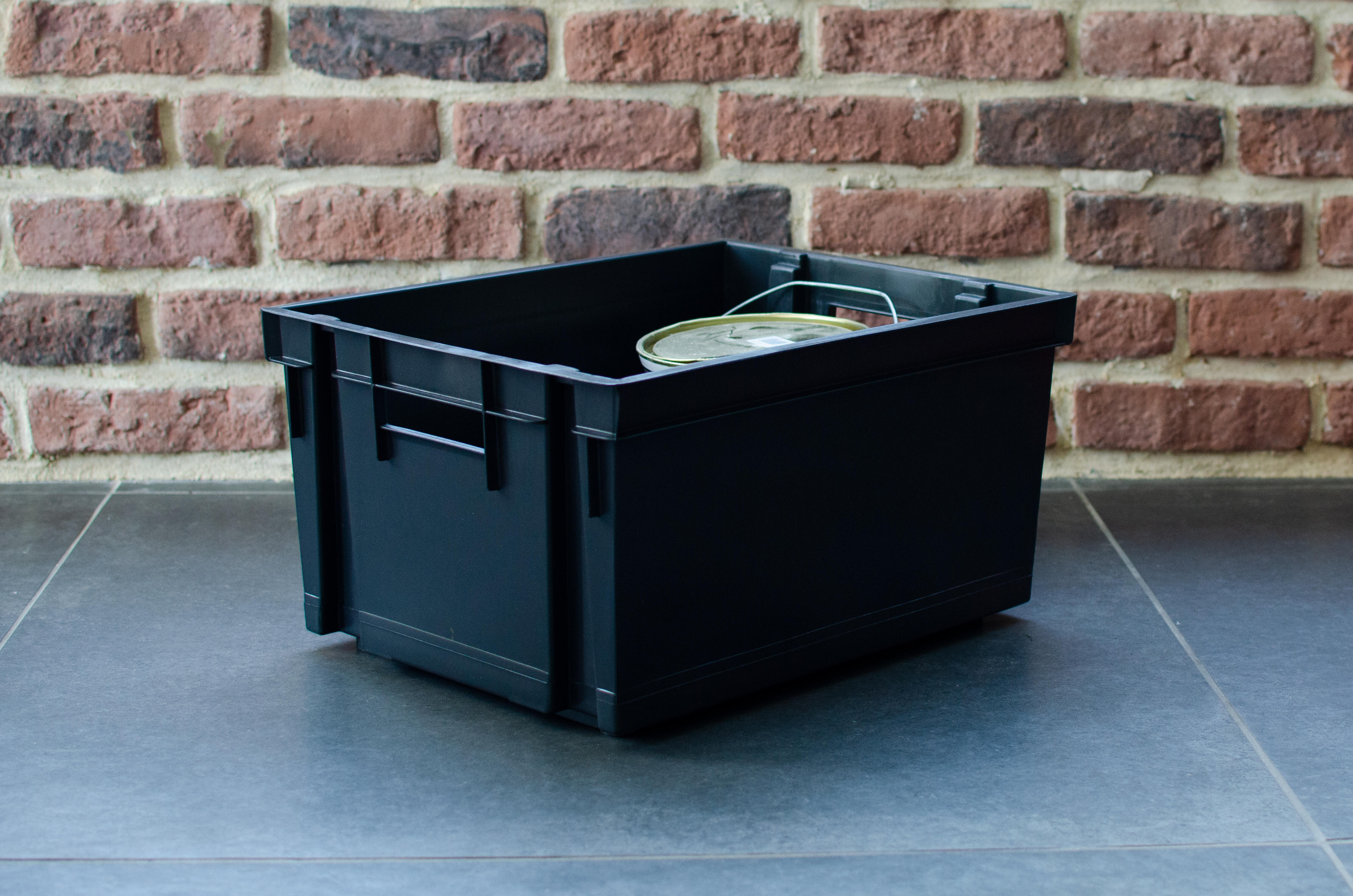 Bac de rangement plastique gris 30 L 44,5 x 35,5 x H.24 cm - 3