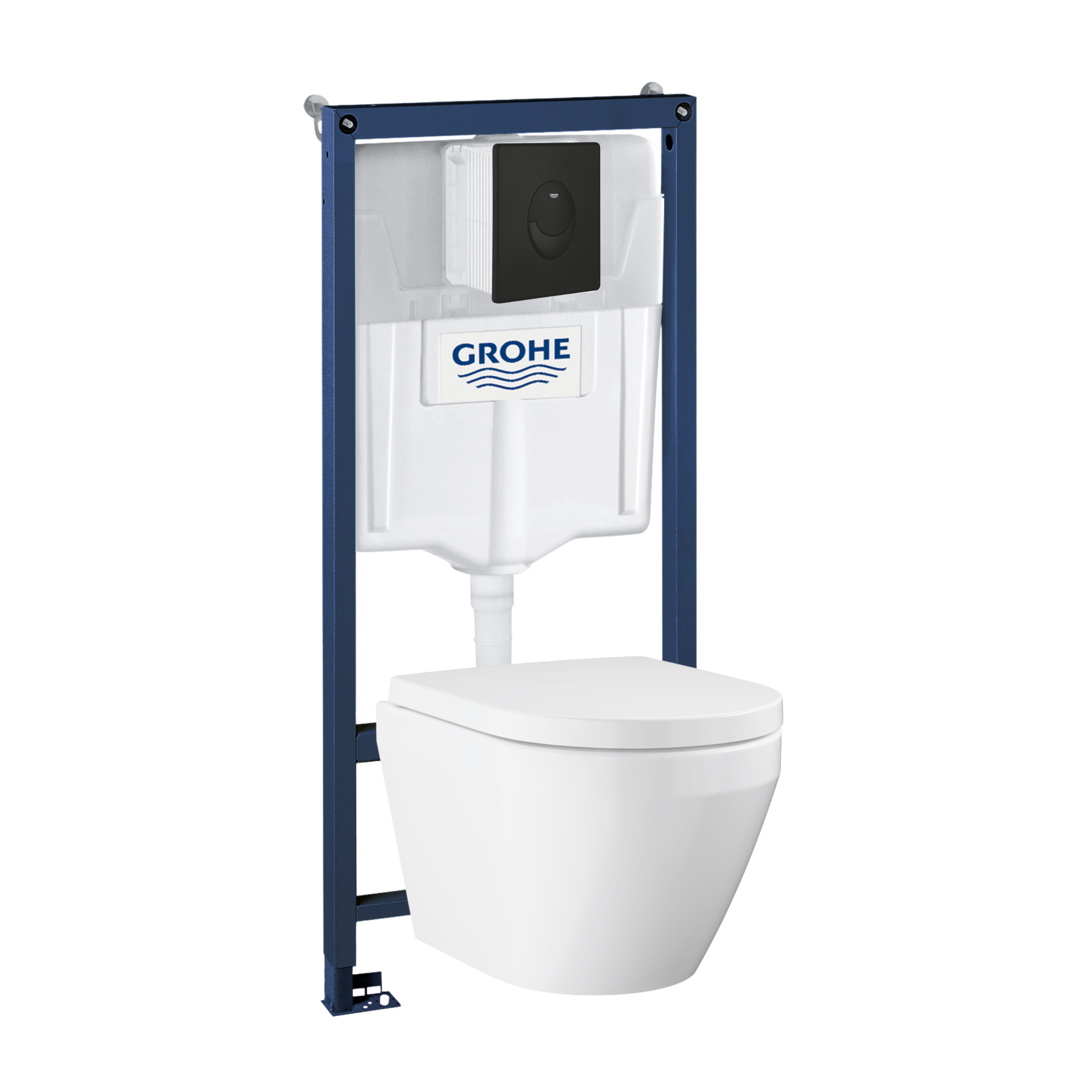 Zestaw podtynkowy stelaż WC, miska WC EURO, przycisk START czarny matowy GROHE