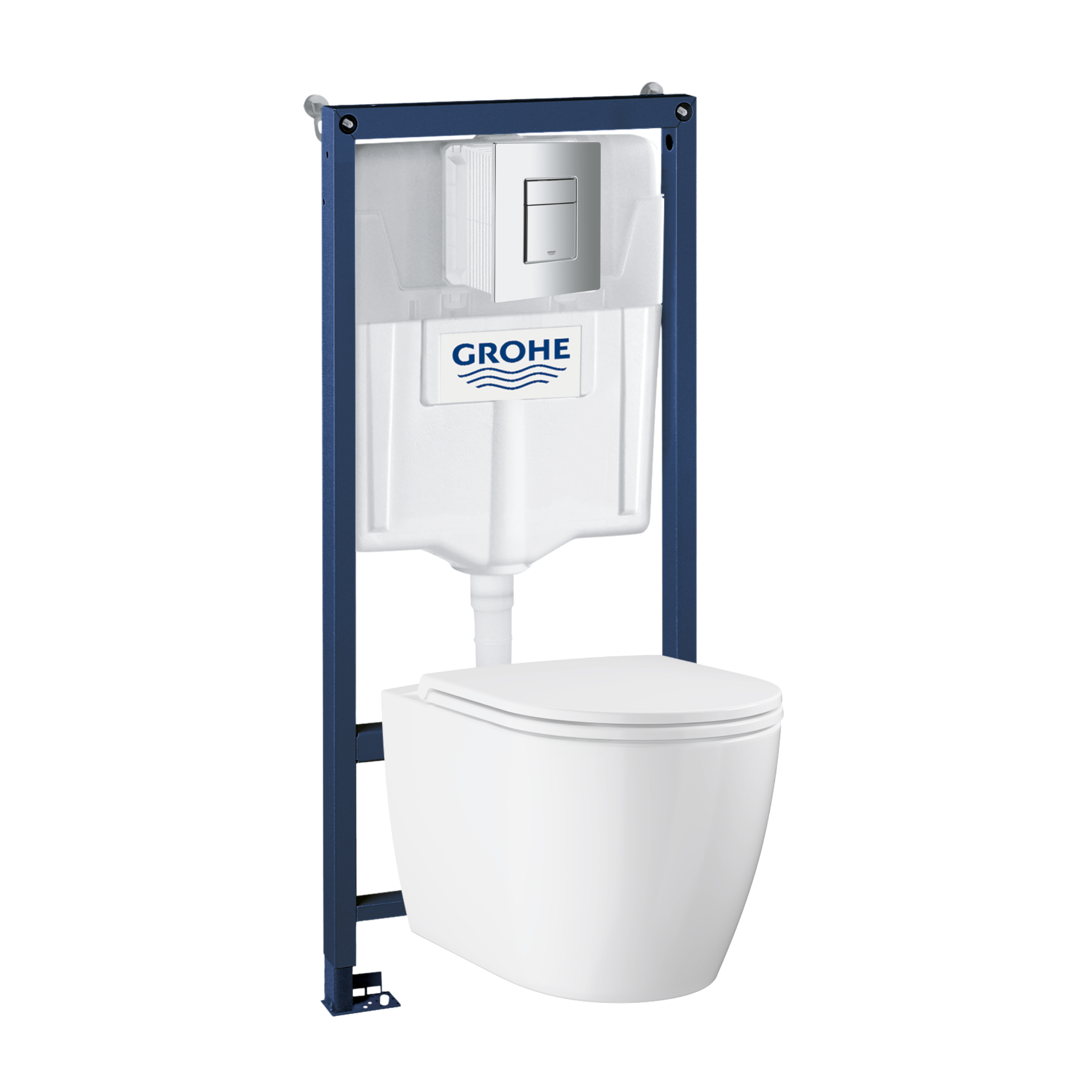 Zestaw podtynkowy WC Rapid SL 3 w 1 miska WC CLOVA OVAL przycisk EVEN chromowany GROHE
