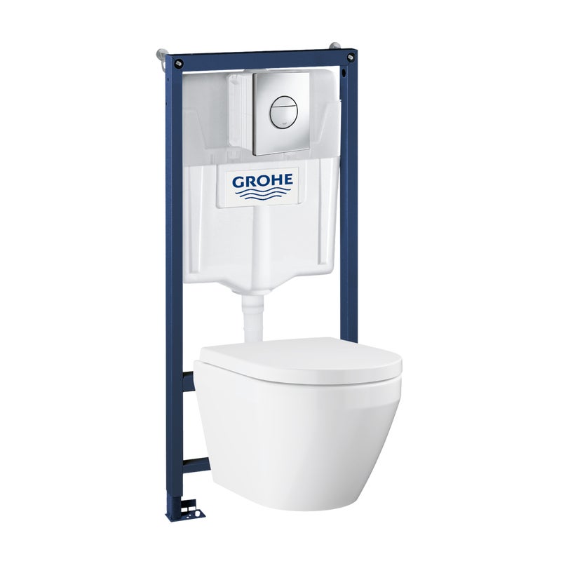Zestaw podtynkowy stelaż WC, miska WC EURO, przycisk SAIL chromowany GROHE