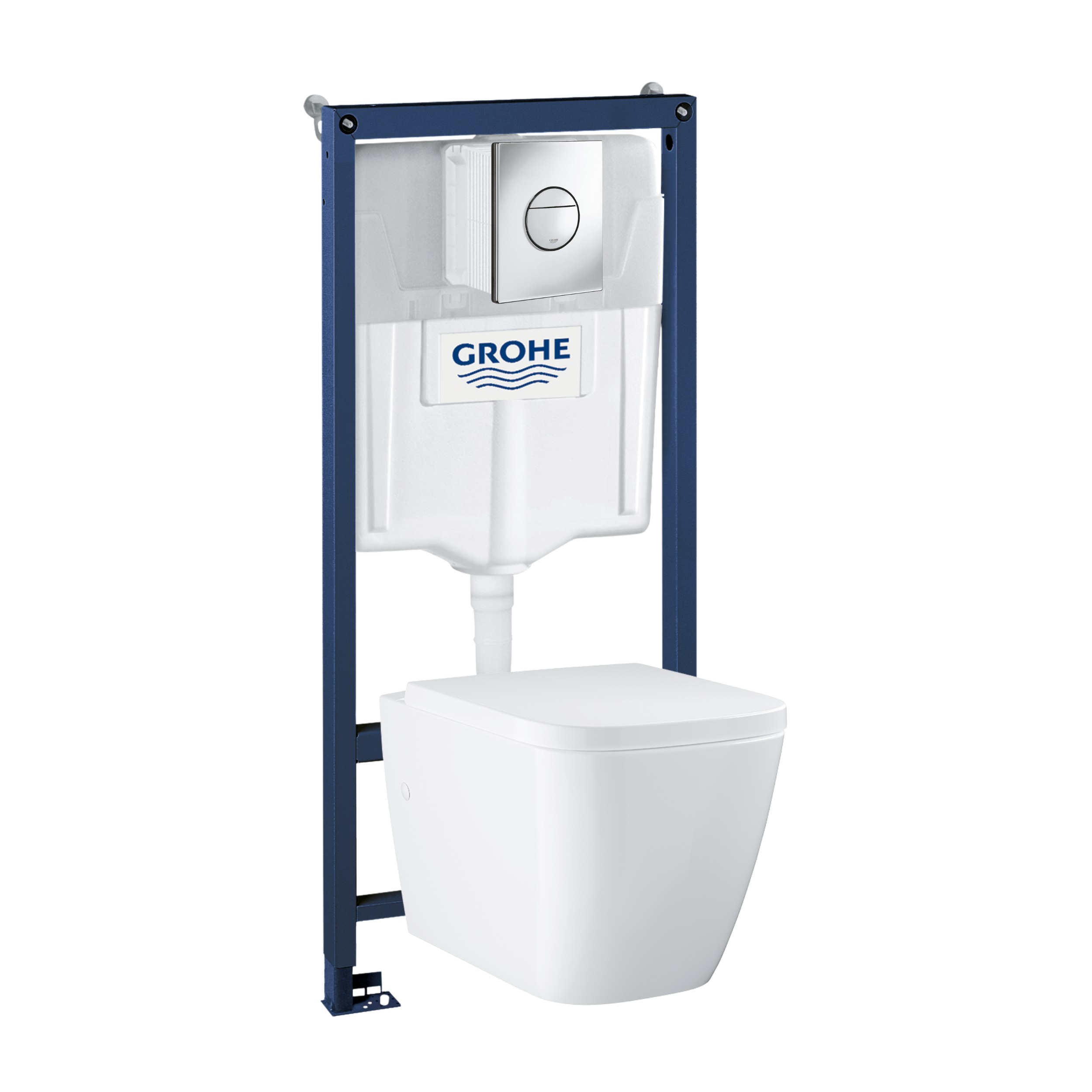 Zestaw podtynkowy WC Rapid SL 3 w 1 miska WC CLOVA SQUARE przycisk SAIL chromowany GROHE