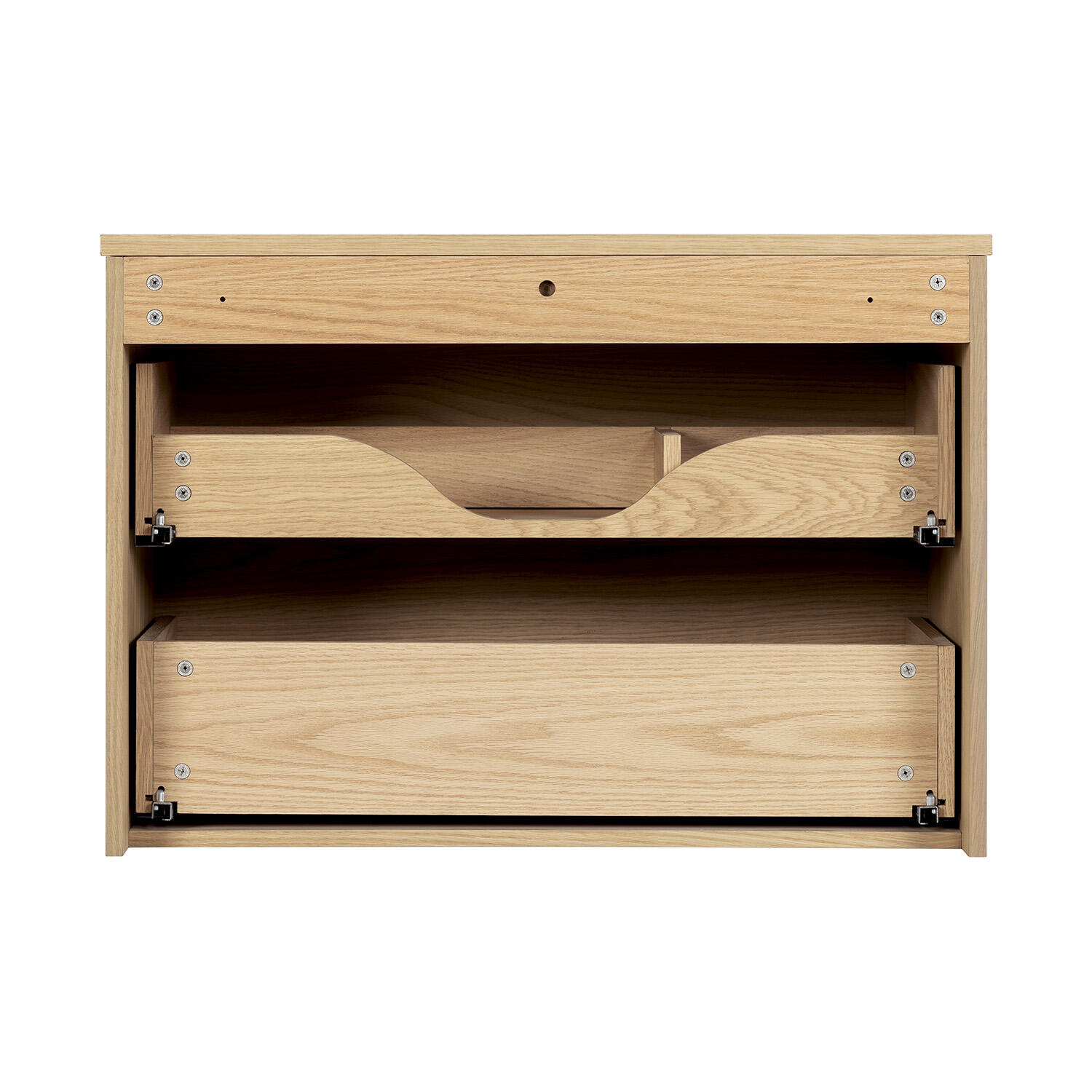 Meuble sous-vasque L.80cm x H.55cm x P.45cm plaqué chêne Sylva - 7