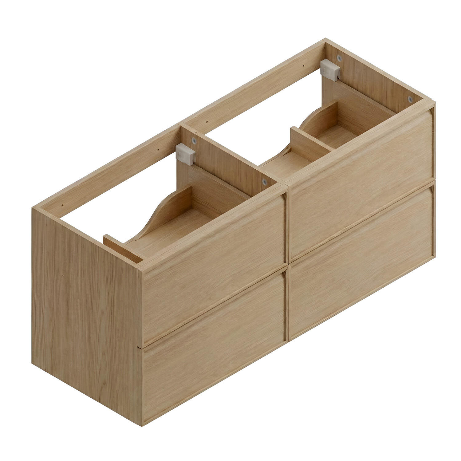 Meuble sous-vasque L.120cm x H.55cm x P.45cm plaqué chêne Sylva - 4