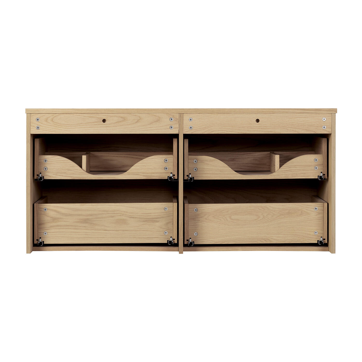 Meuble sous-vasque L.120cm x H.55cm x P.45cm plaqué chêne Sylva - 3