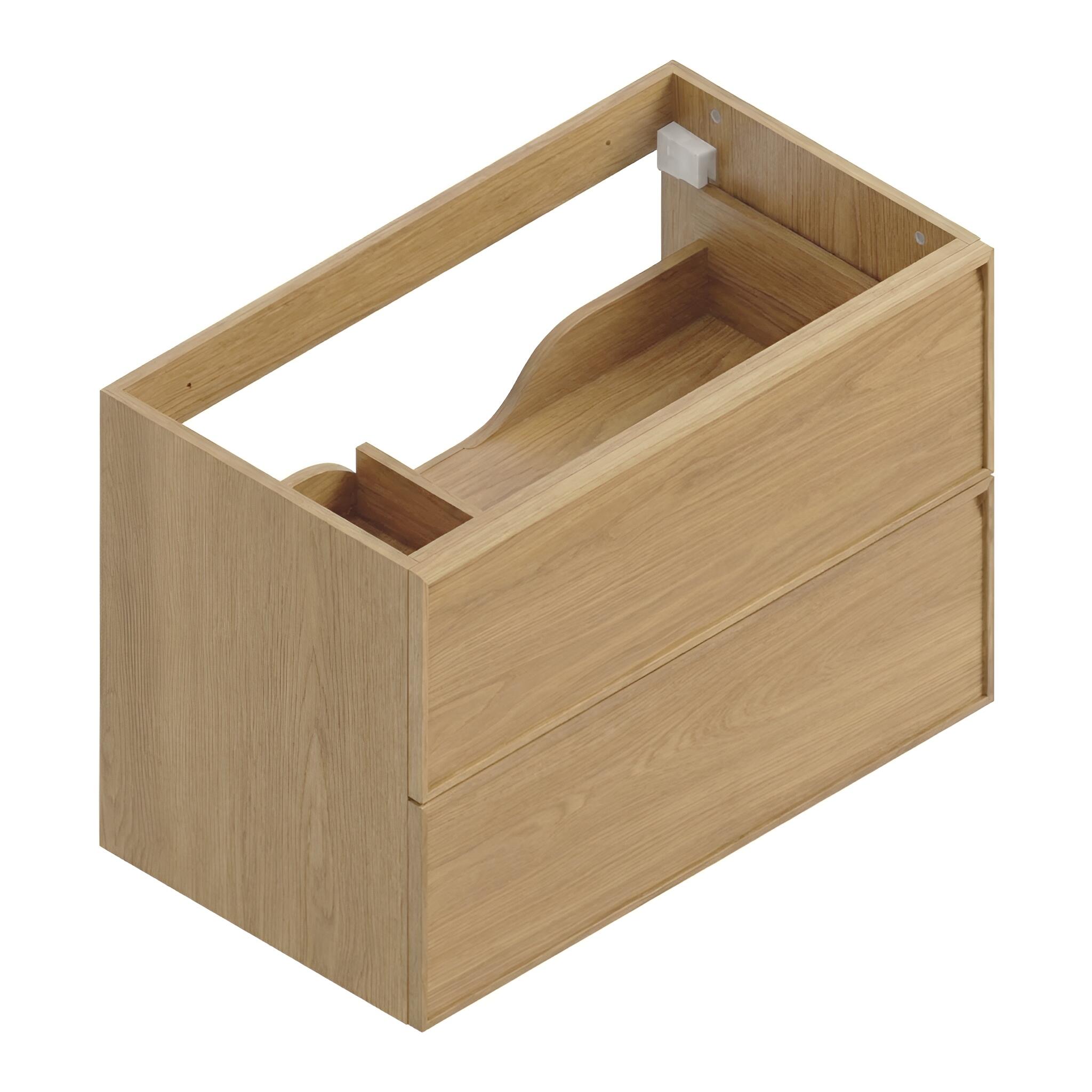 Meuble sous-vasque L.80cm x H.55cm x P.45cm plaqué chêne Sylva - 6