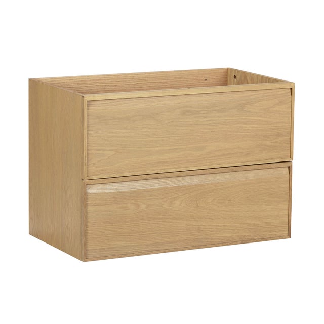 Meuble sous-vasque L.80cm x H.55cm x P.45cm plaqué chêne Sylva