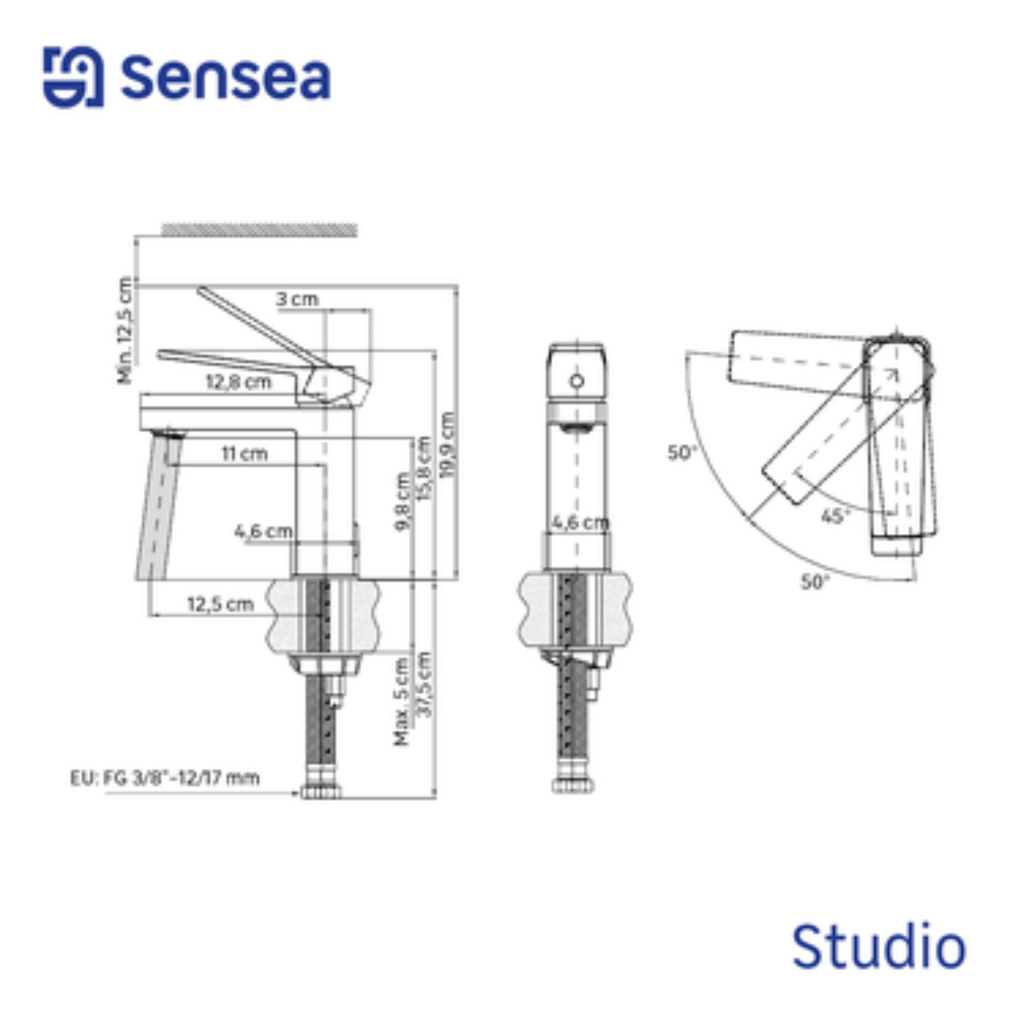 Rubinetto per lavabo a canna media getto aerato Studio nero opaco SENSEA H 15.8 cm - 4