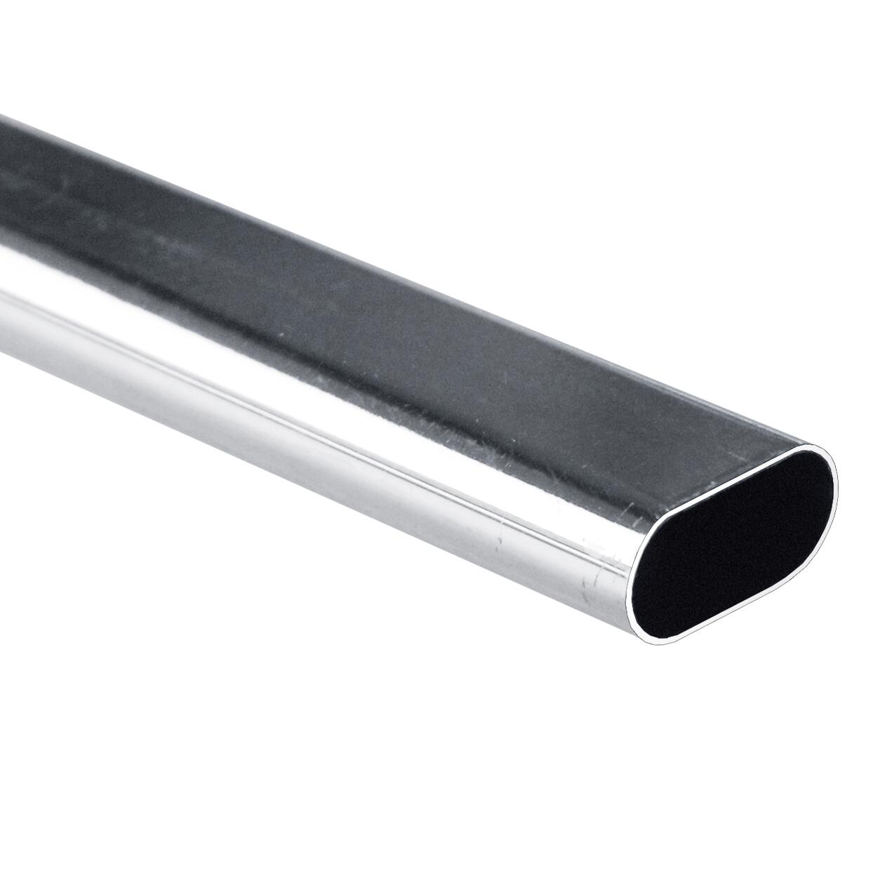 Tubo Armadio Cromato 120 Cm - Asta Appendiabiti In Metallo, Diametro 18 Mm, Per Guardaroba E Cabine