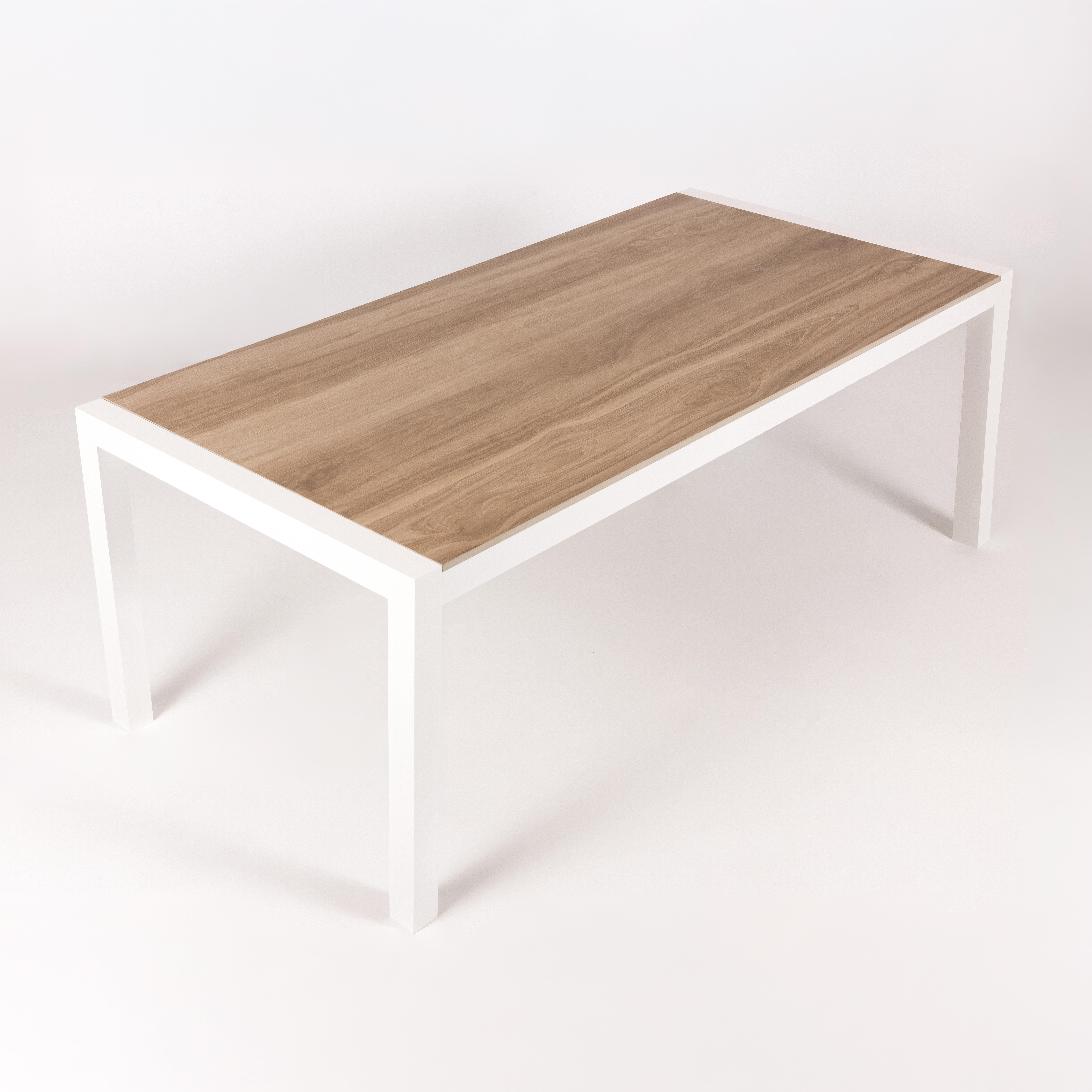 mesa de jardin luca de aluminio y ceramica blanca de 192x74x90 cm
