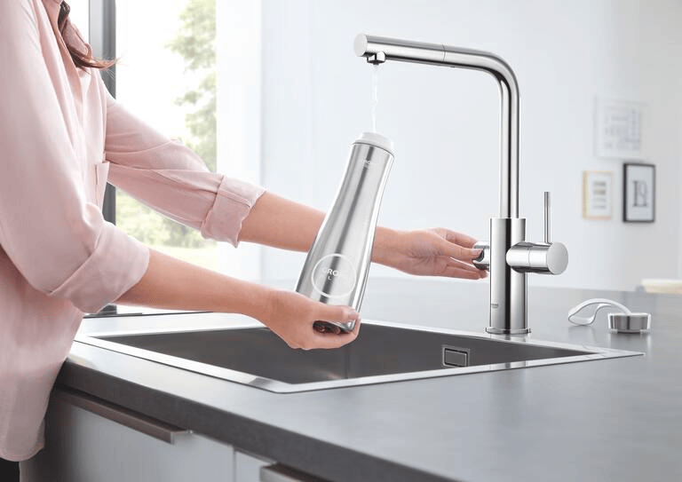Rubinetto da cucina con doccetta a l BLUE PURE MINTA argento cromato lucido GROHE - 2