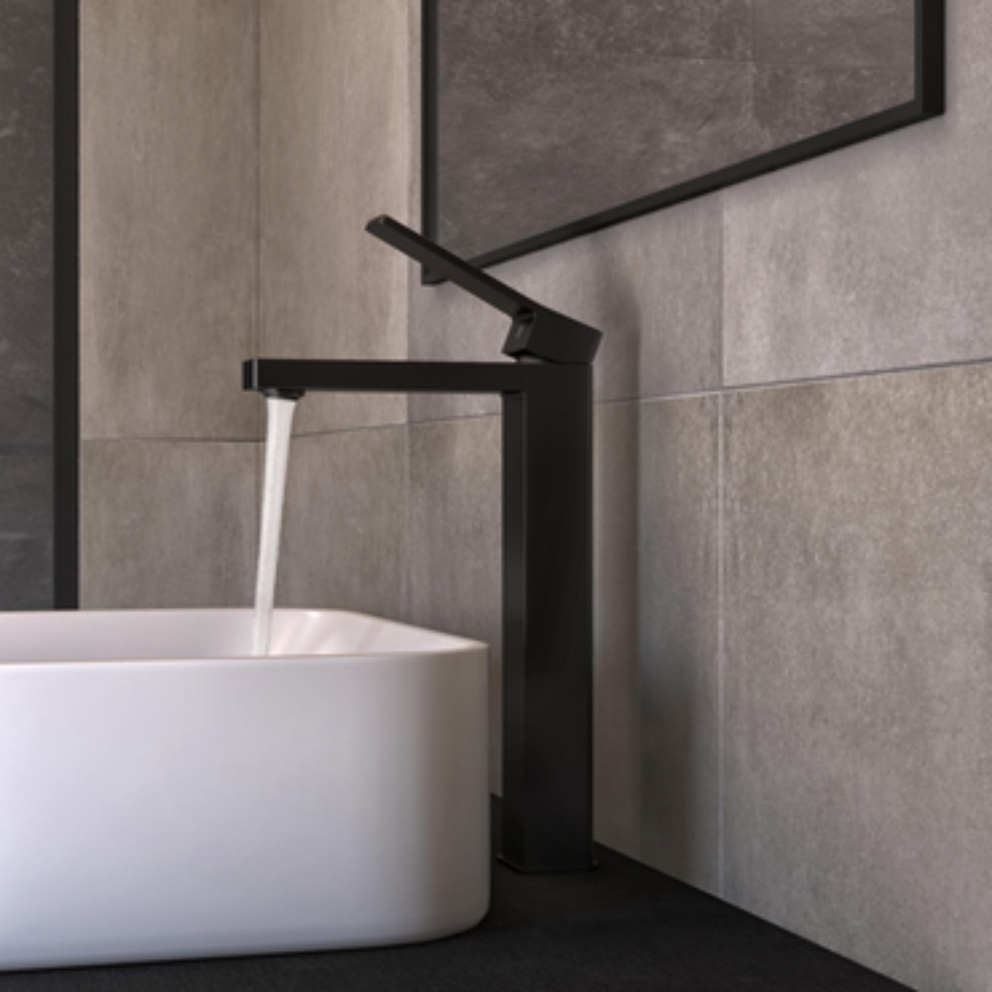 Rubinetto per lavabo a canna alta Studio nero opaco SENSEA H 30.8 cm - 2
