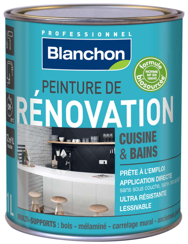 Peinture de rénovation beige sable satin 1 L - BLANCHON