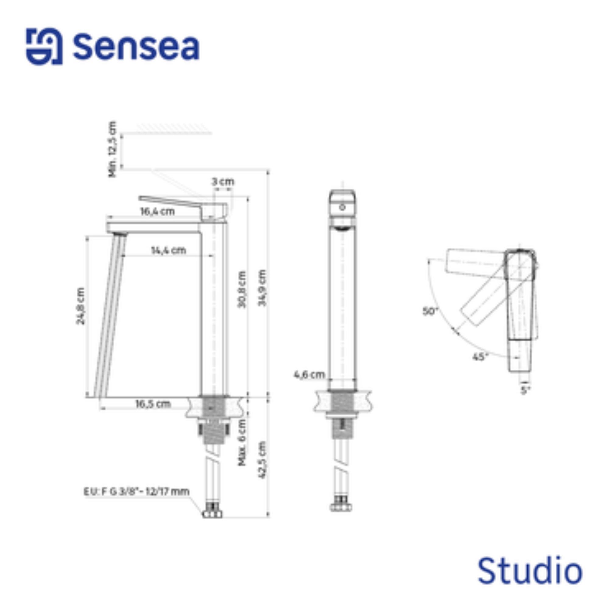 Rubinetto per lavabo a canna alta Studio nero opaco SENSEA H 30.8 cm - 5