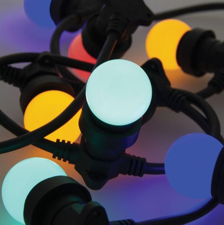Guirlande extérieure E27 10 ampoules multicouleur LED noir YANTEC - 2