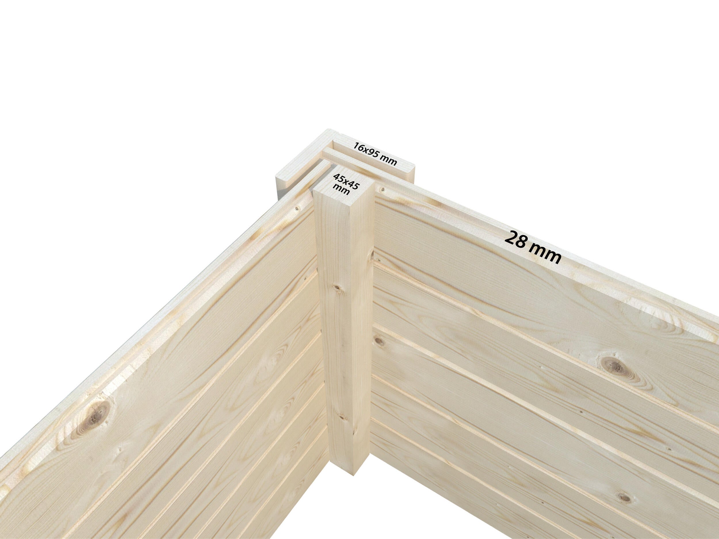 Abri de jardin bois WHITEWOOD Ep.28 mm, 22.55 m² - 4