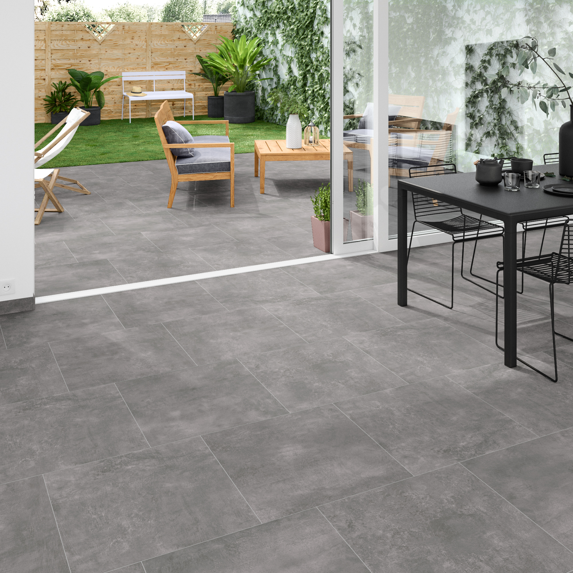 Pavimento / Revestimento cerâmico Artens Urban Prata 60x60 cm - 9