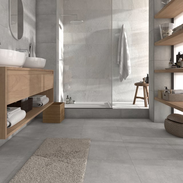 Carrelage sol intérieur / mur intérieur effet béton gris clair Urban l.60 x L.60